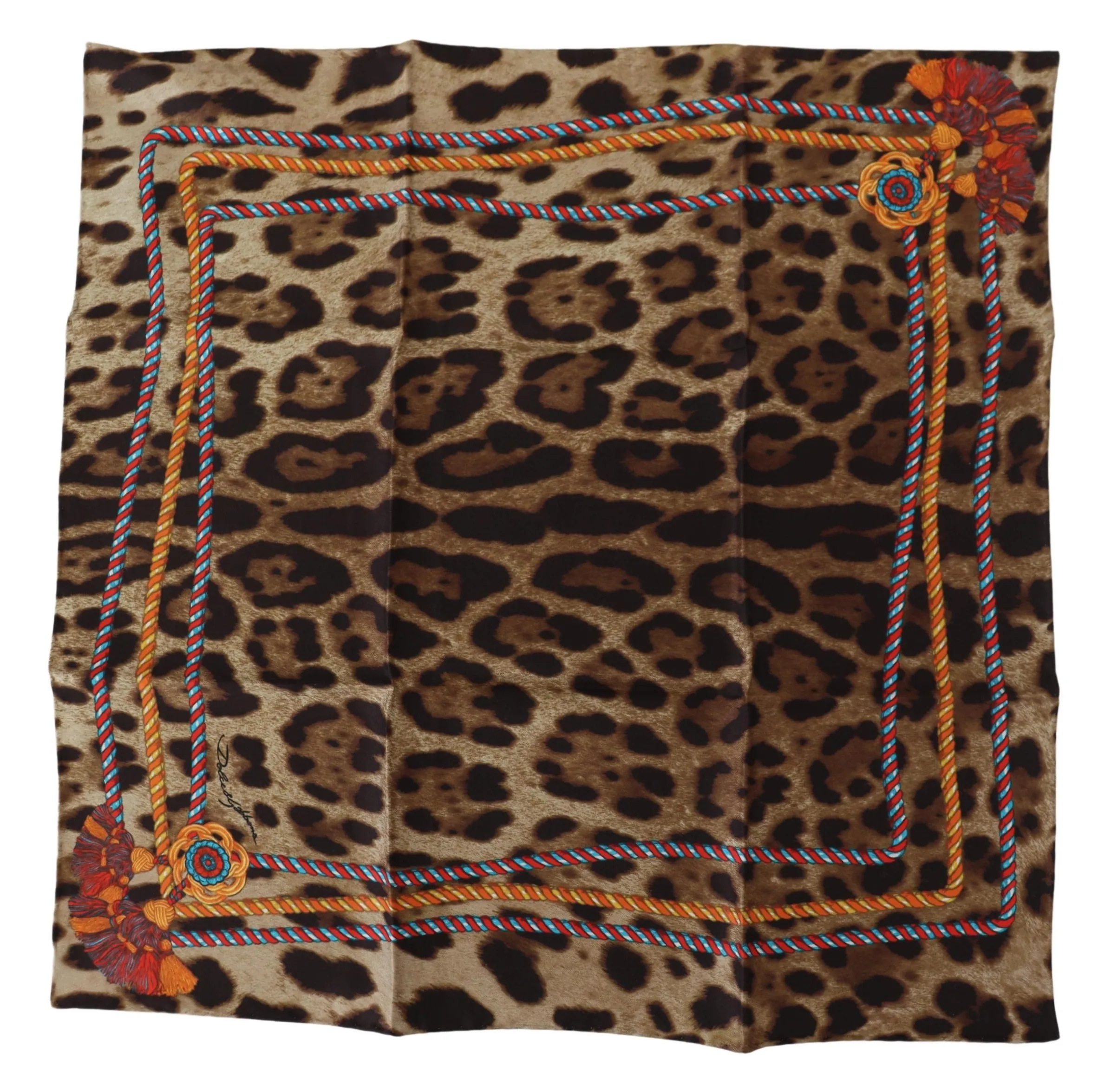 Dolce & Gabbana Women's Elegant Leopard Silk Square Scarf