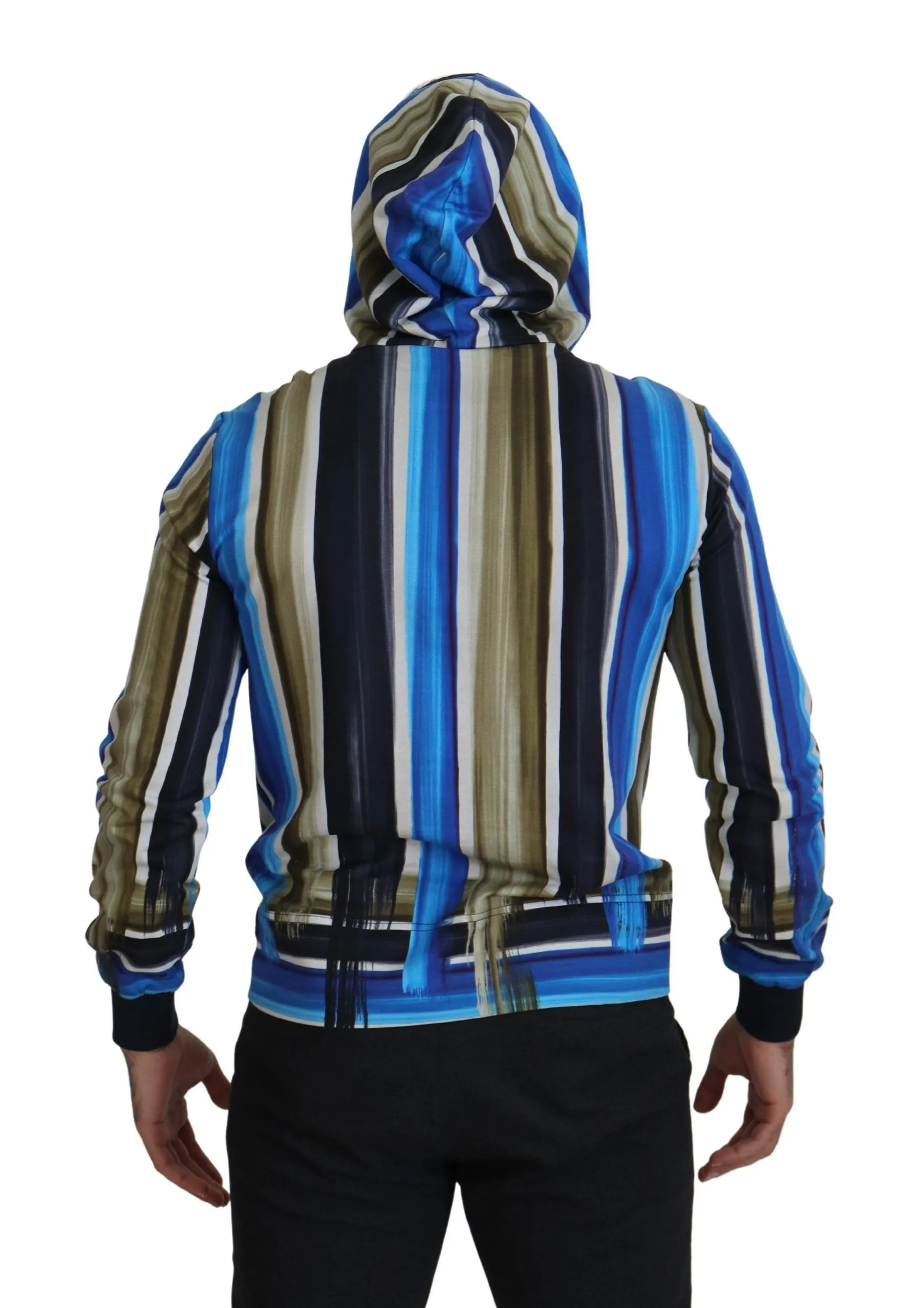 Dolce & Gabbana Men's Multicolor Striped Cotton Hoodie