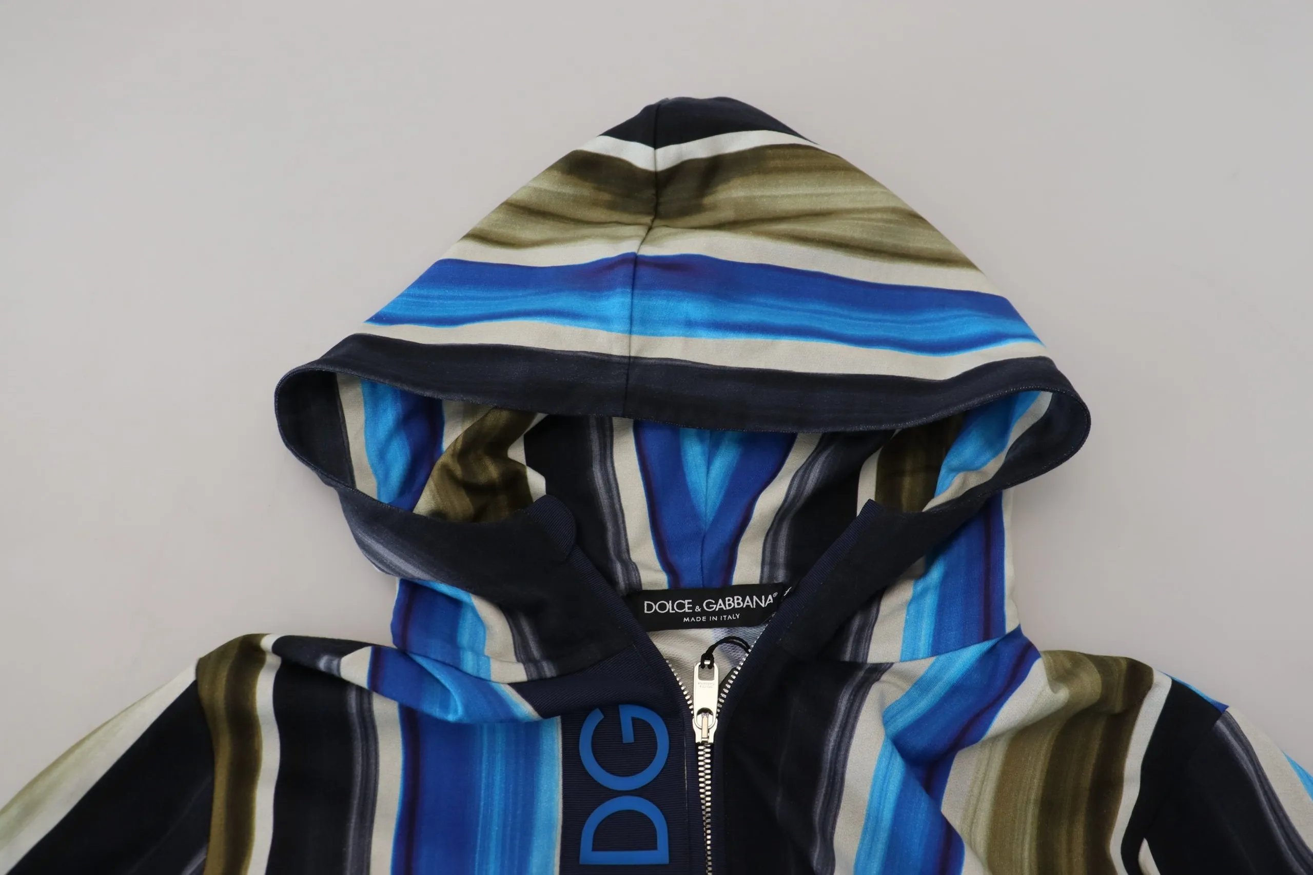 Dolce & Gabbana Men's Multicolor Striped Cotton Hoodie