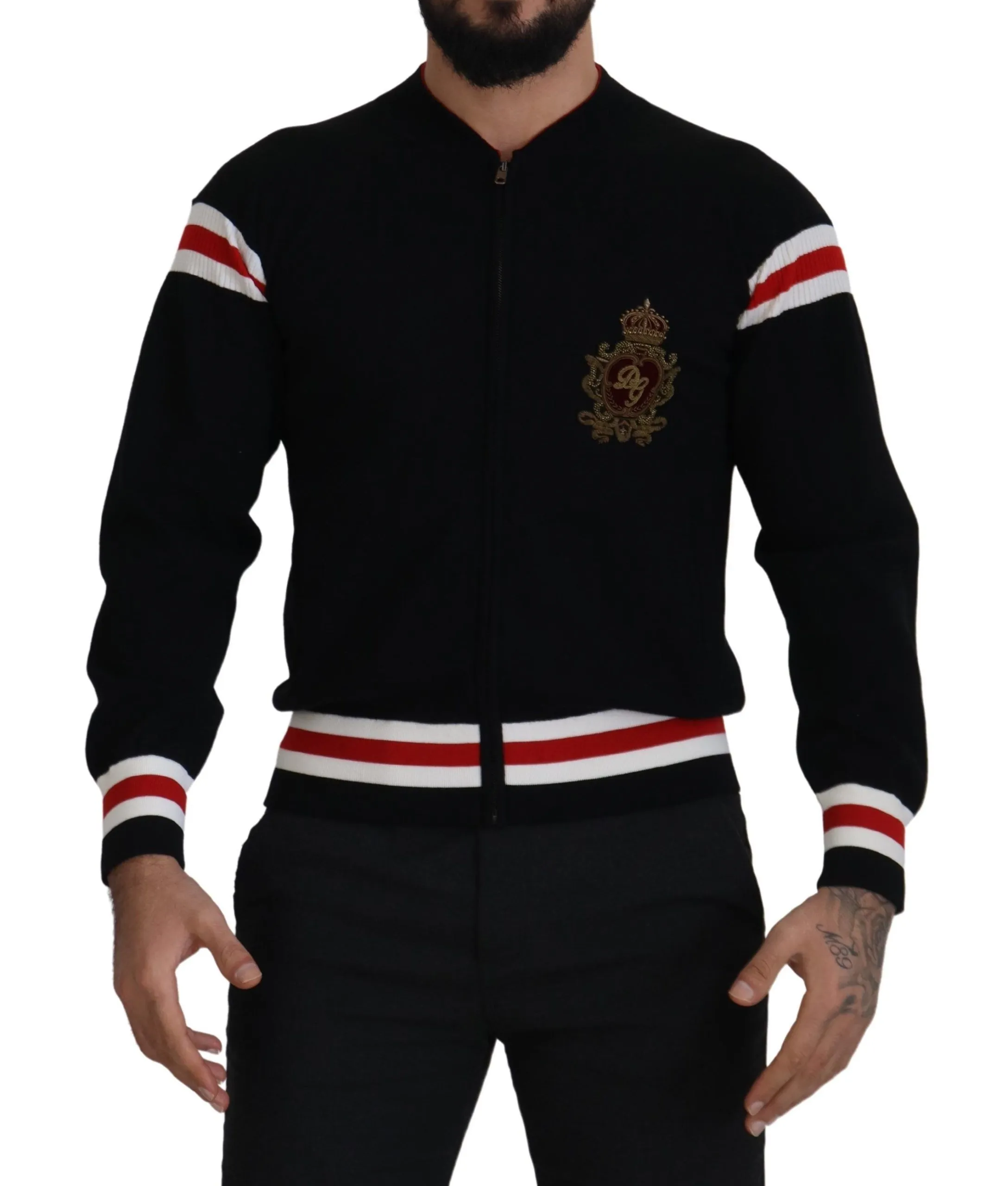 Dolce & Gabbana Men's Multicolor Zip Sweater Wool Blend
