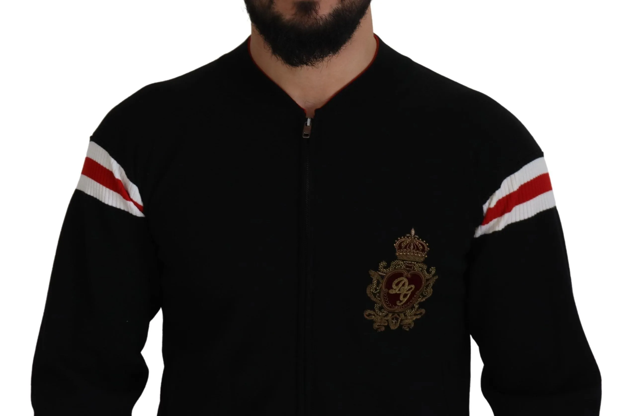 Dolce & Gabbana Men's Multicolor Zip Sweater Wool Blend