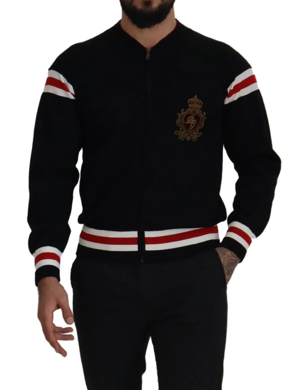 Dolce & Gabbana Men's Multicolor Zip Sweater Wool Blend