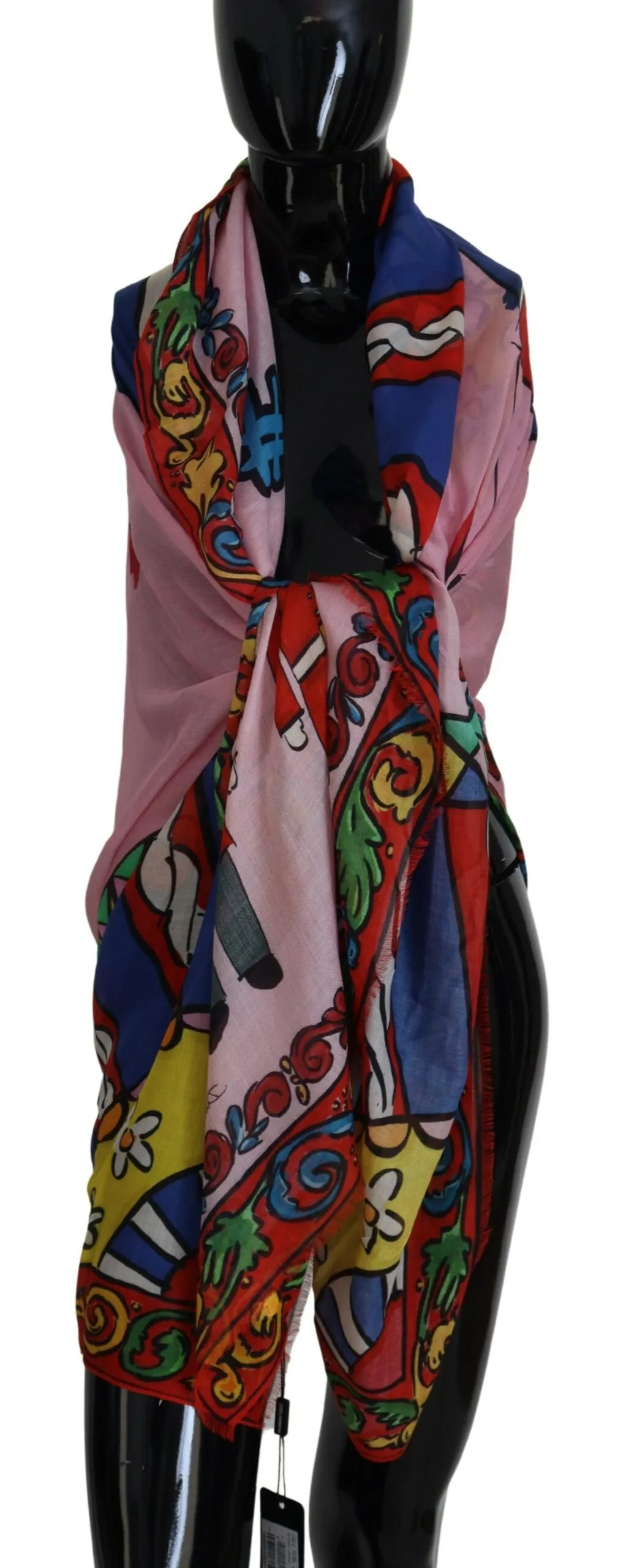 Dolce & Gabbana Women's Multicolor Modal-Cashmere Fringed Scarf