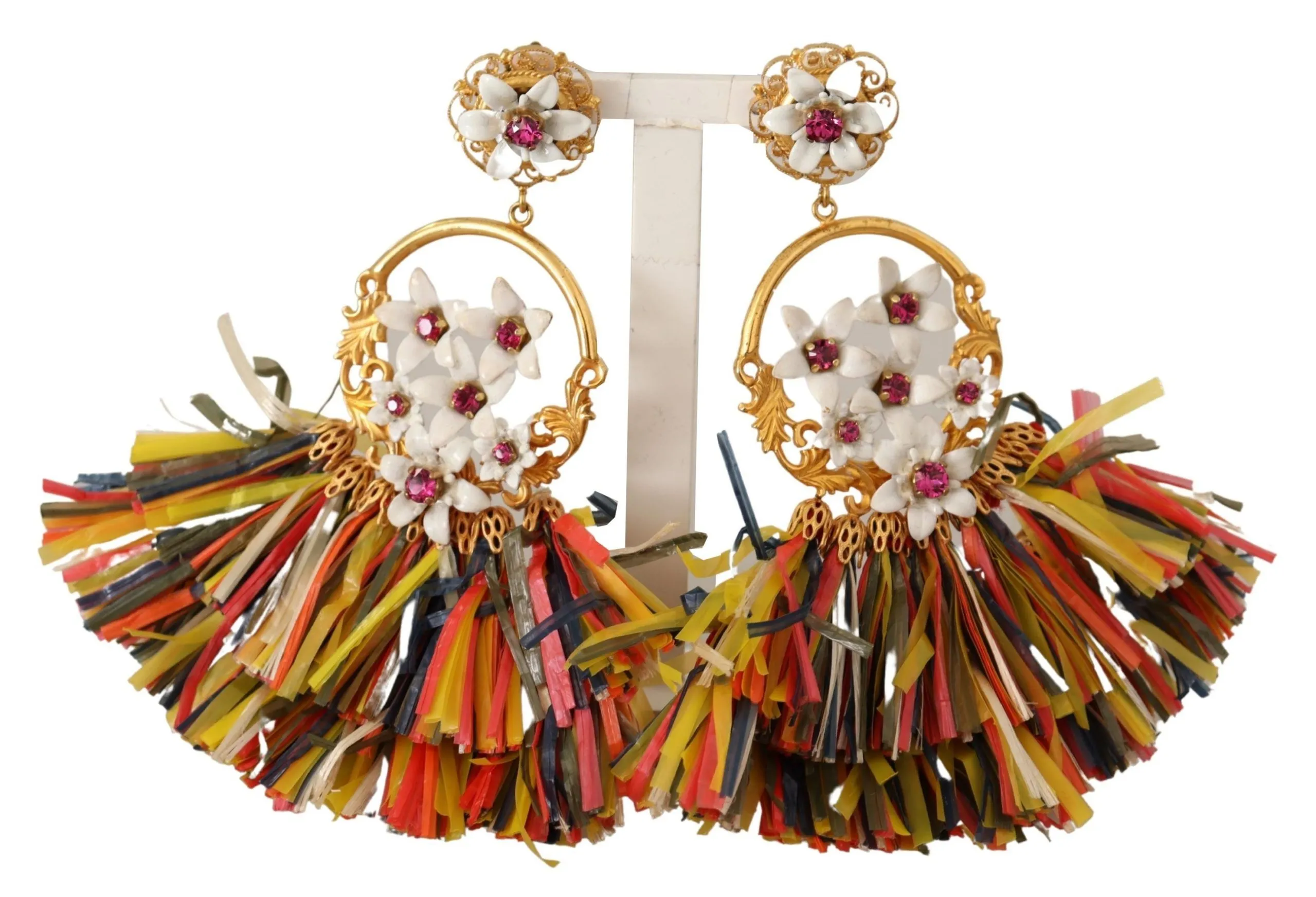 Dolce & Gabbana Women's Elegant Floral Clip-On Dangle Earrings
