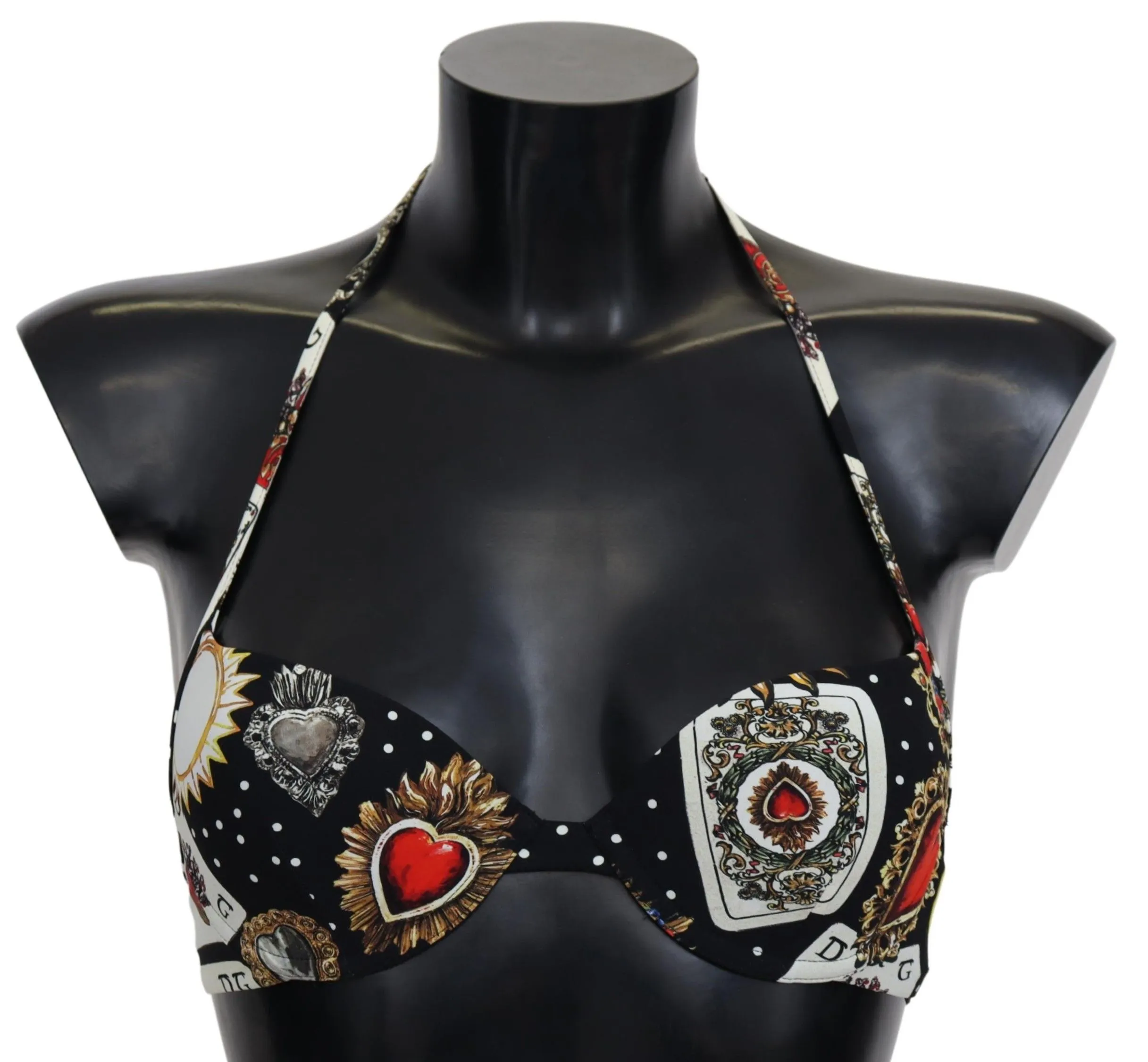 Dolce & Gabbana Women's Chic Card Deck Print Bikini Top