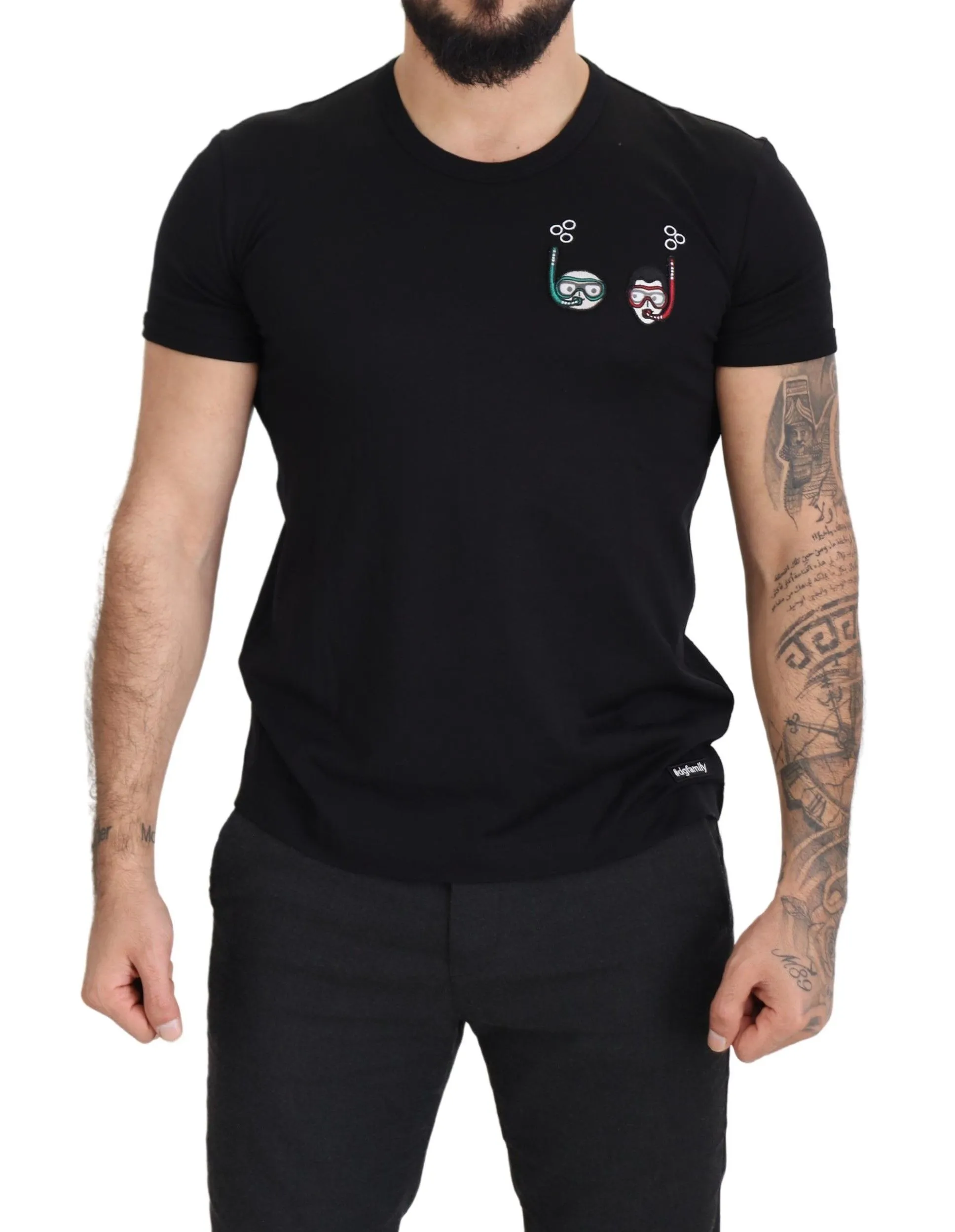 Dolce & Gabbana Men's Elegant Embroidered Logo Tee