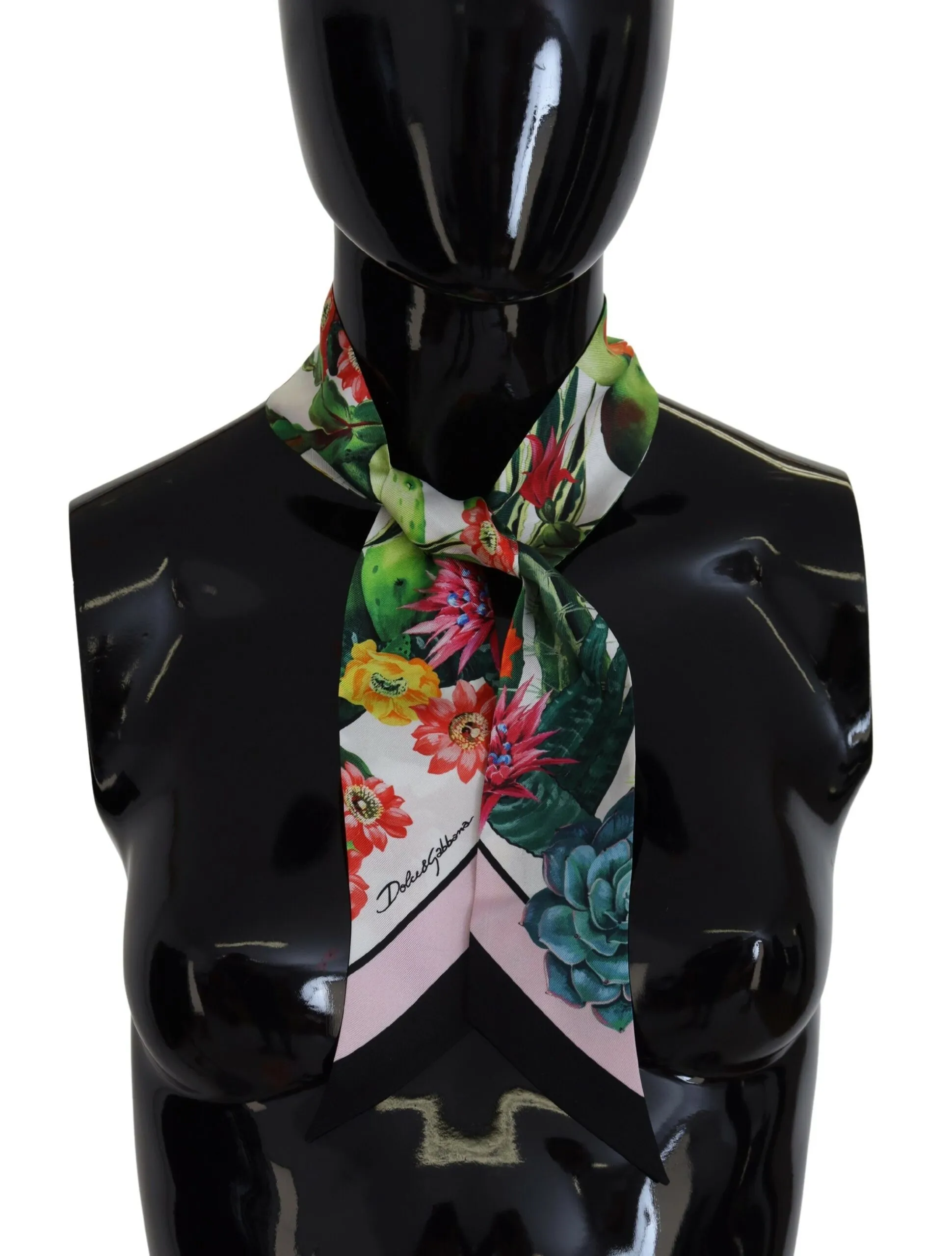 Dolce & Gabbana Women's Elegant Floral Silk Bandeau Scarf