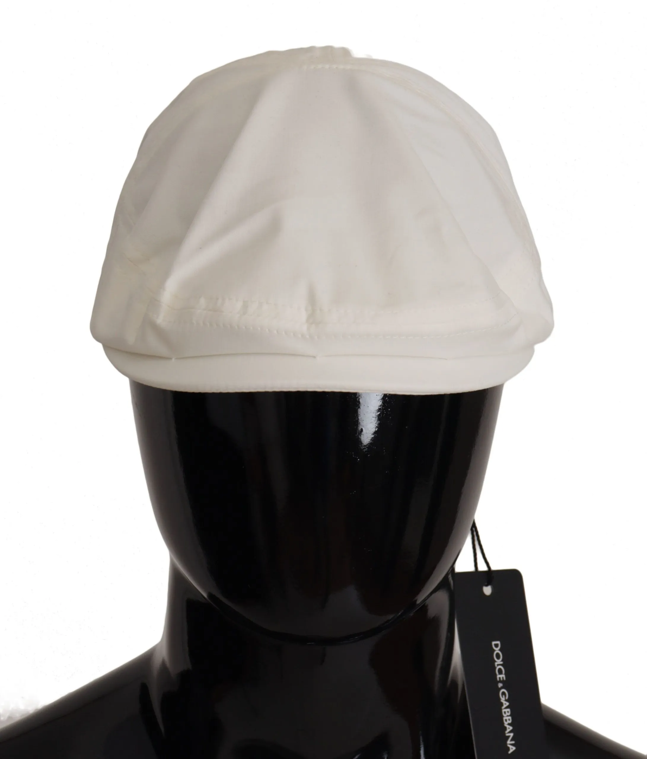 Dolce & Gabbana Men's Chic White Newsboy Cap Cotton Blend
