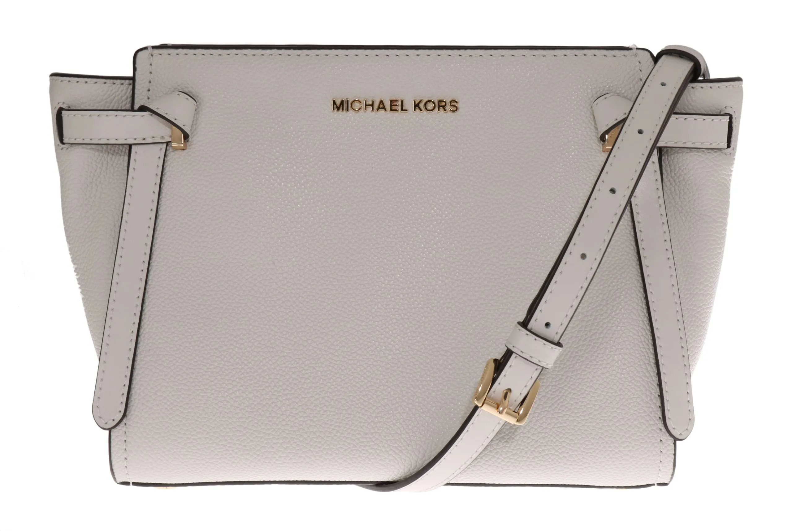 Michael Kors Women's Chic White Leather CASSIE Shoulder Bag