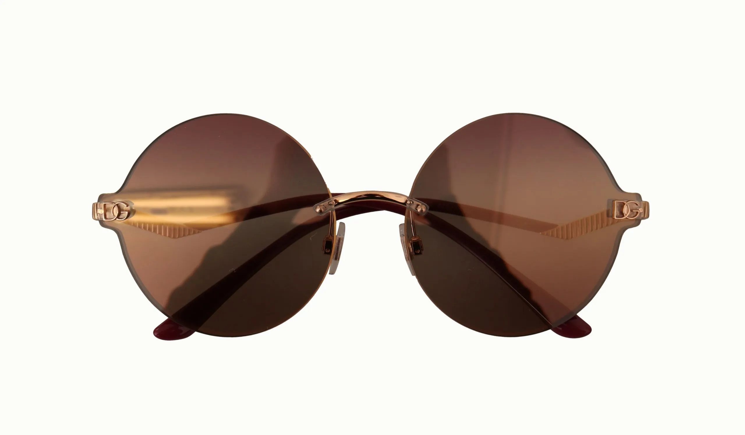 Dolce & Gabbana Women's Elegant Gold and Brown Designer Sunglasses