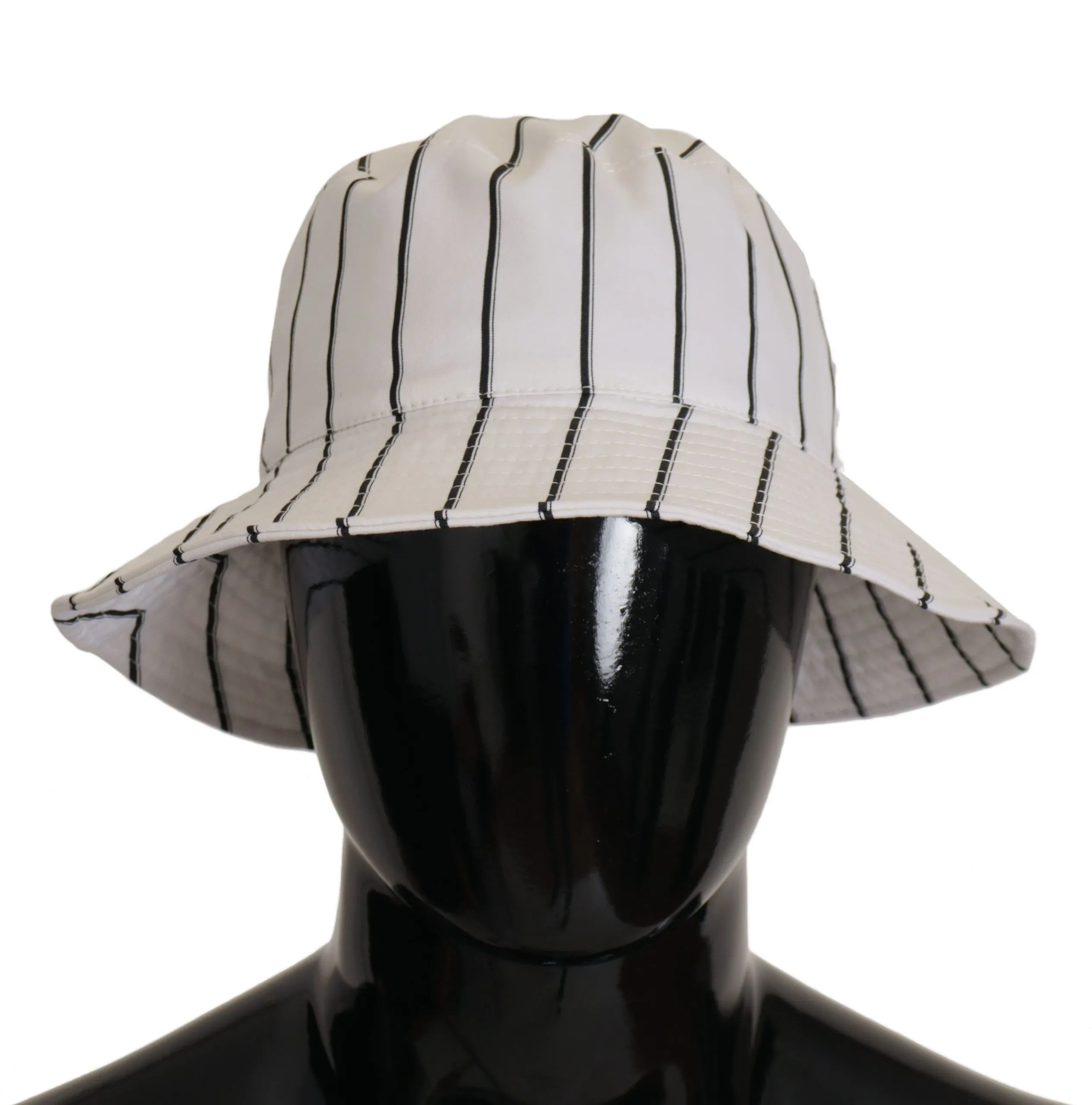 Dolce & Gabbana Men's Elegant White Striped Bucket Hat