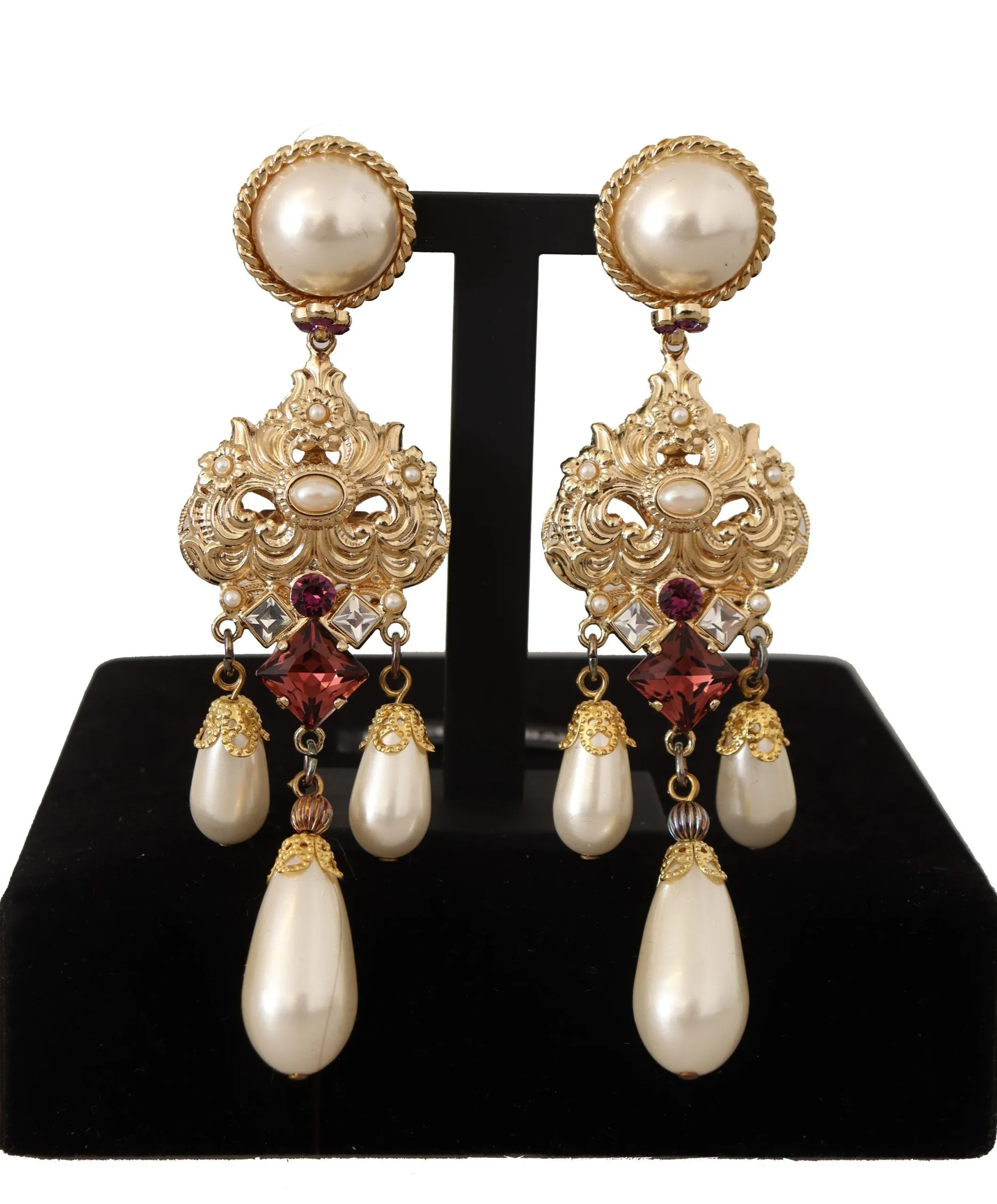 Dolce & Gabbana Women's Baroque Elegance Gold Tone Clip-on Earrings