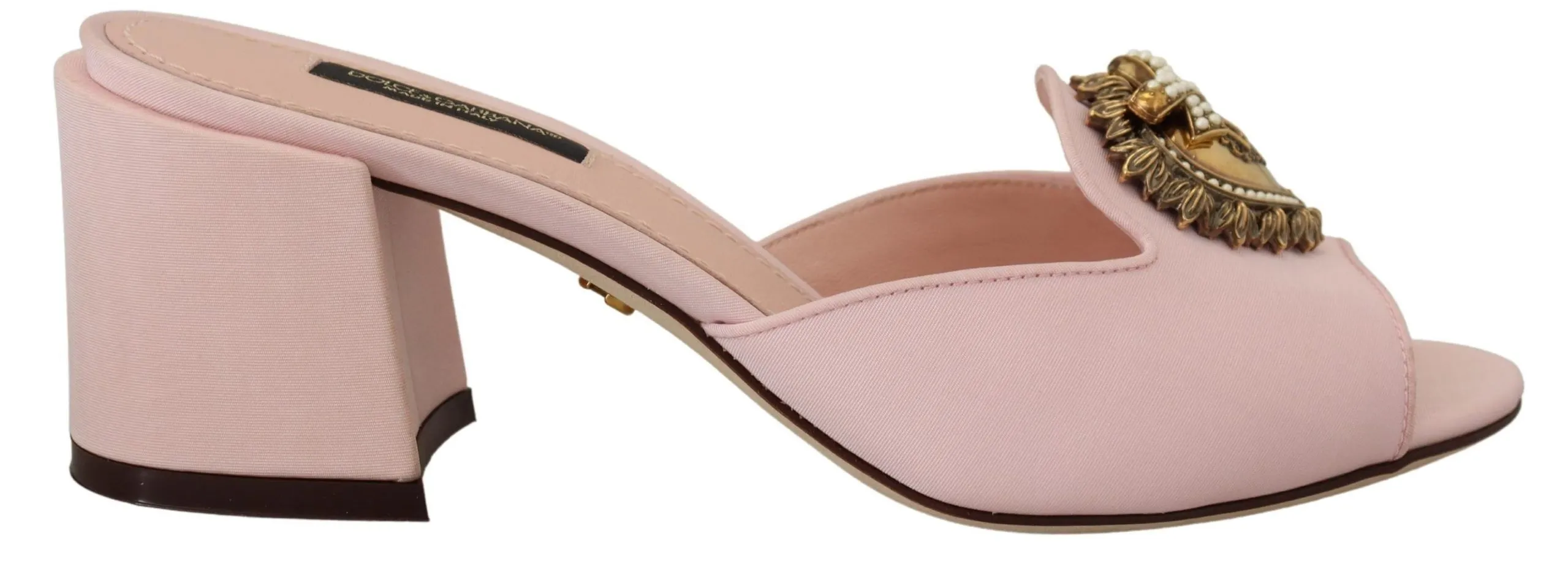 Dolce & Gabbana Women's Elegant Pink Silk Slide Sandals