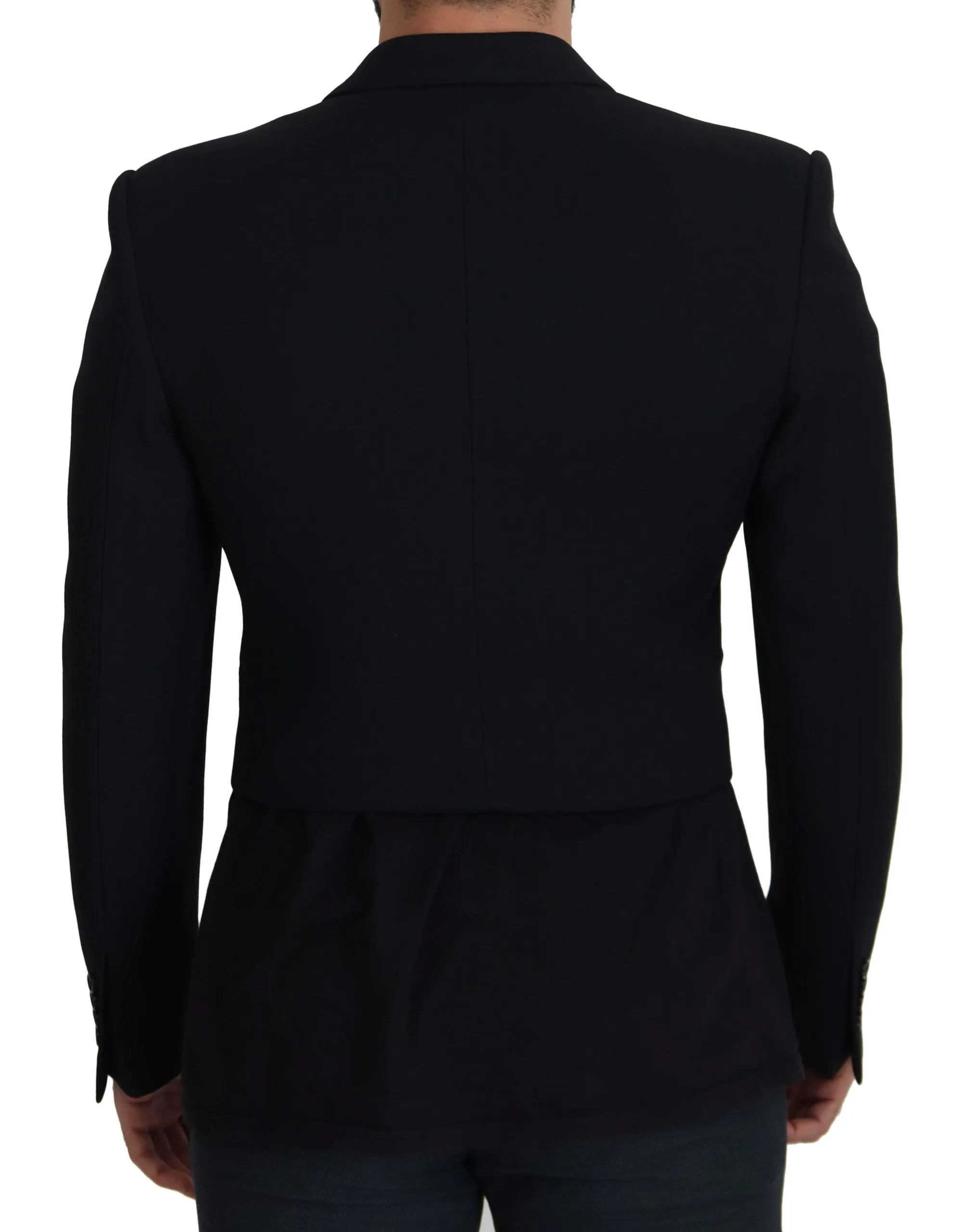 Dolce & Gabbana Men's Elegant Black Double Breasted Wool Jacket
