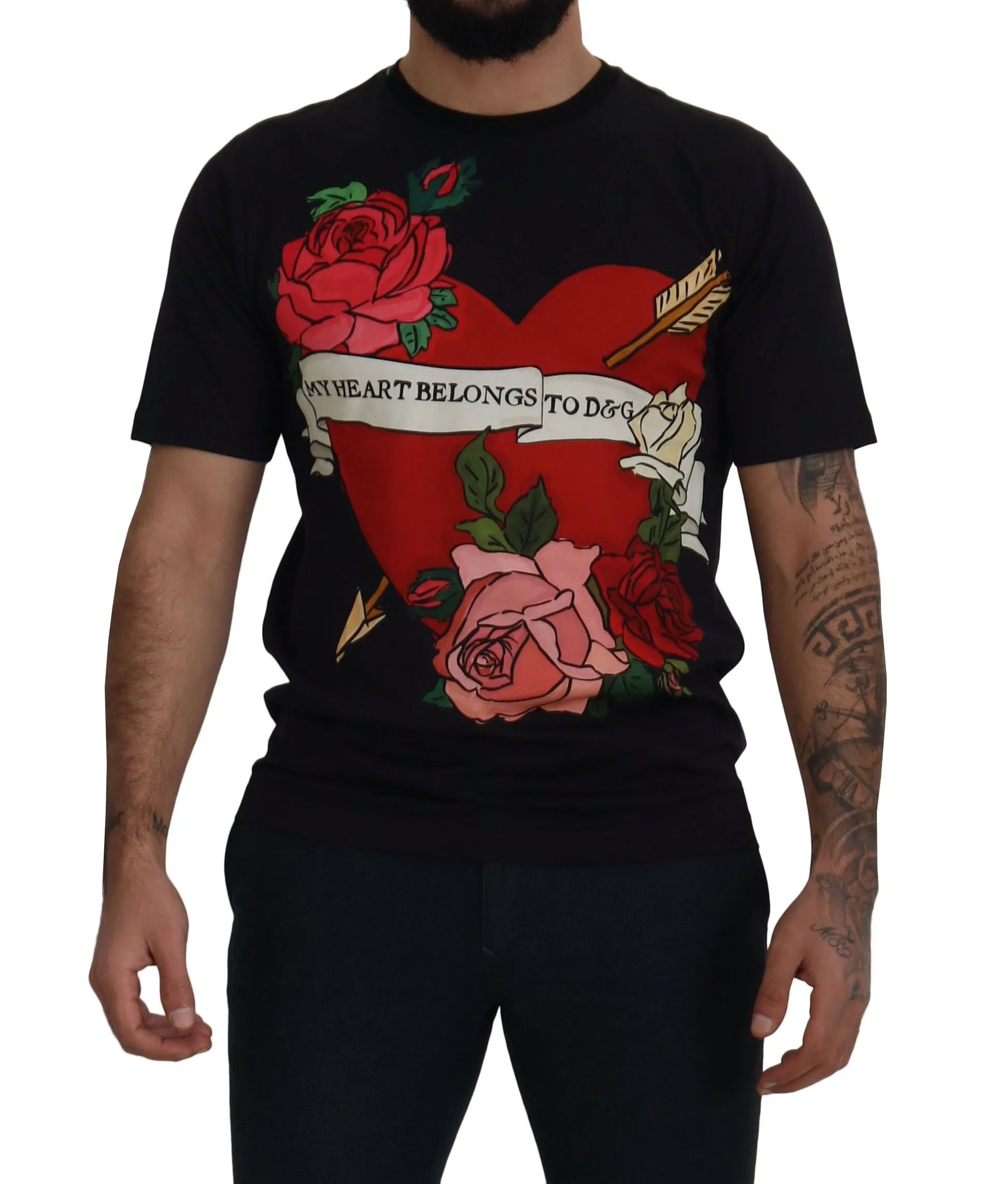Dolce & Gabbana Men's Elegant Heart Motif Cotton Tee