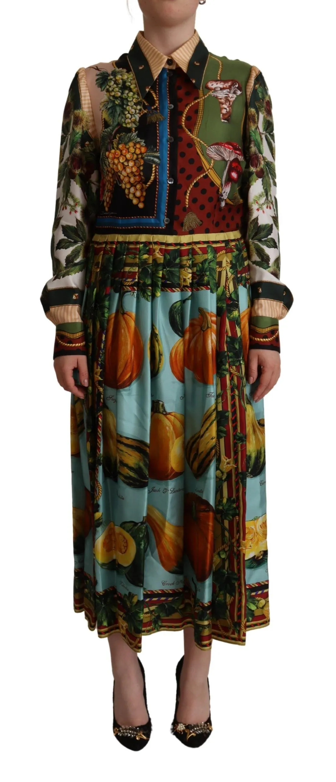 Dolce & Gabbana Women's Elegant Multicolor Silk Long Dress