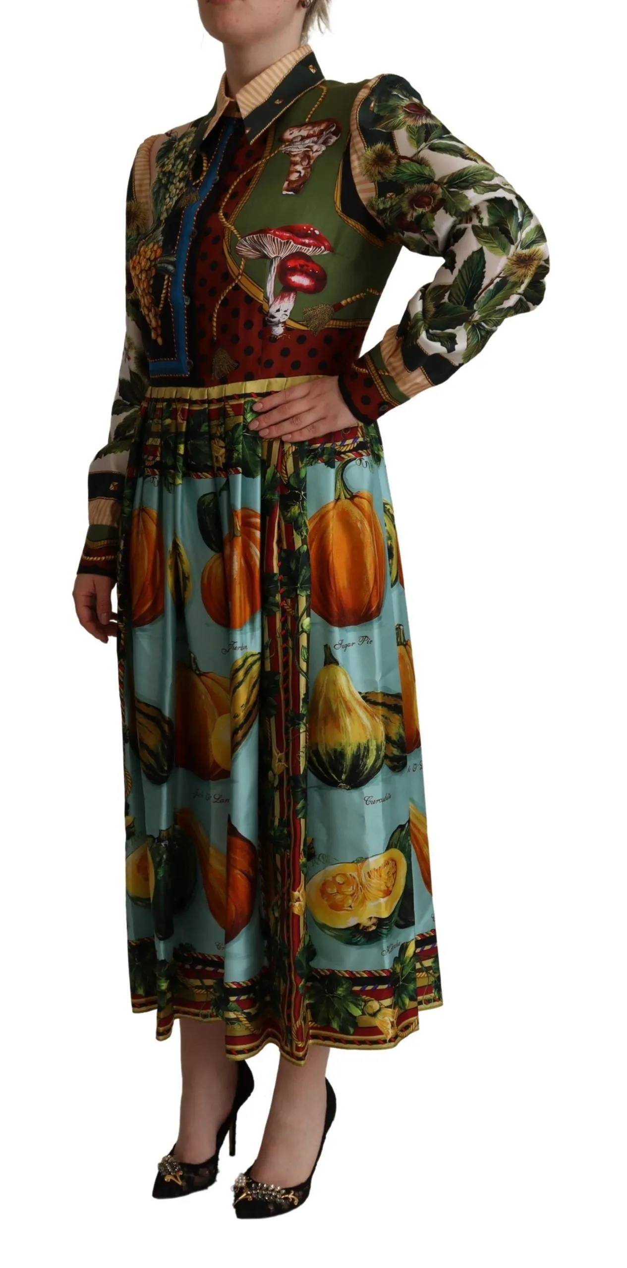 Dolce & Gabbana Women's Elegant Multicolor Silk Long Dress