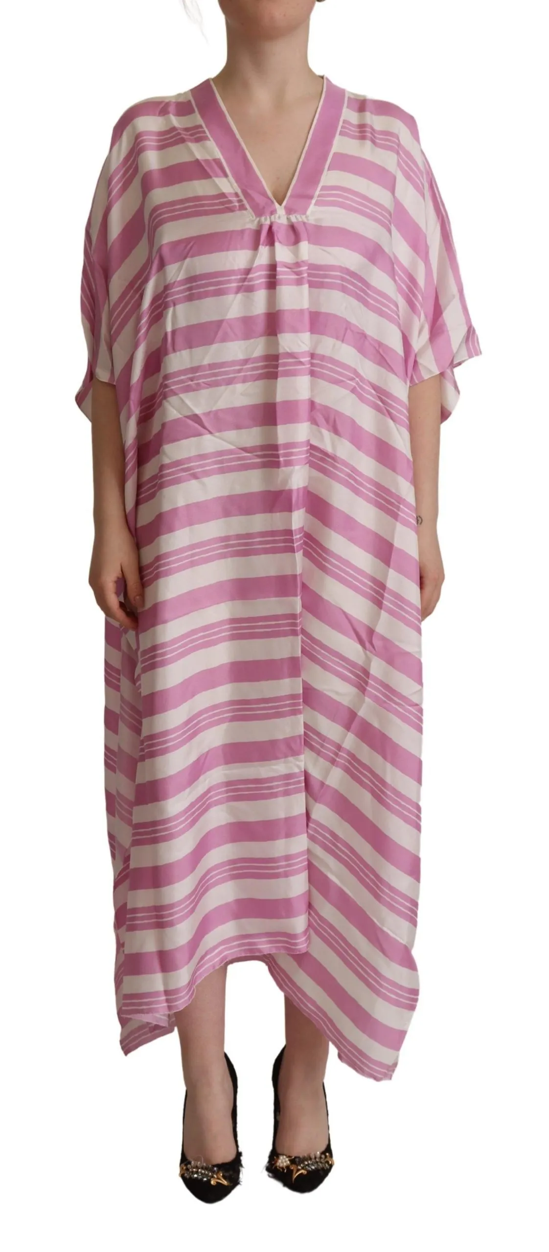 Dolce & Gabbana Women's Silken Striped Kaftan Tunic Dress - Exclusive Design