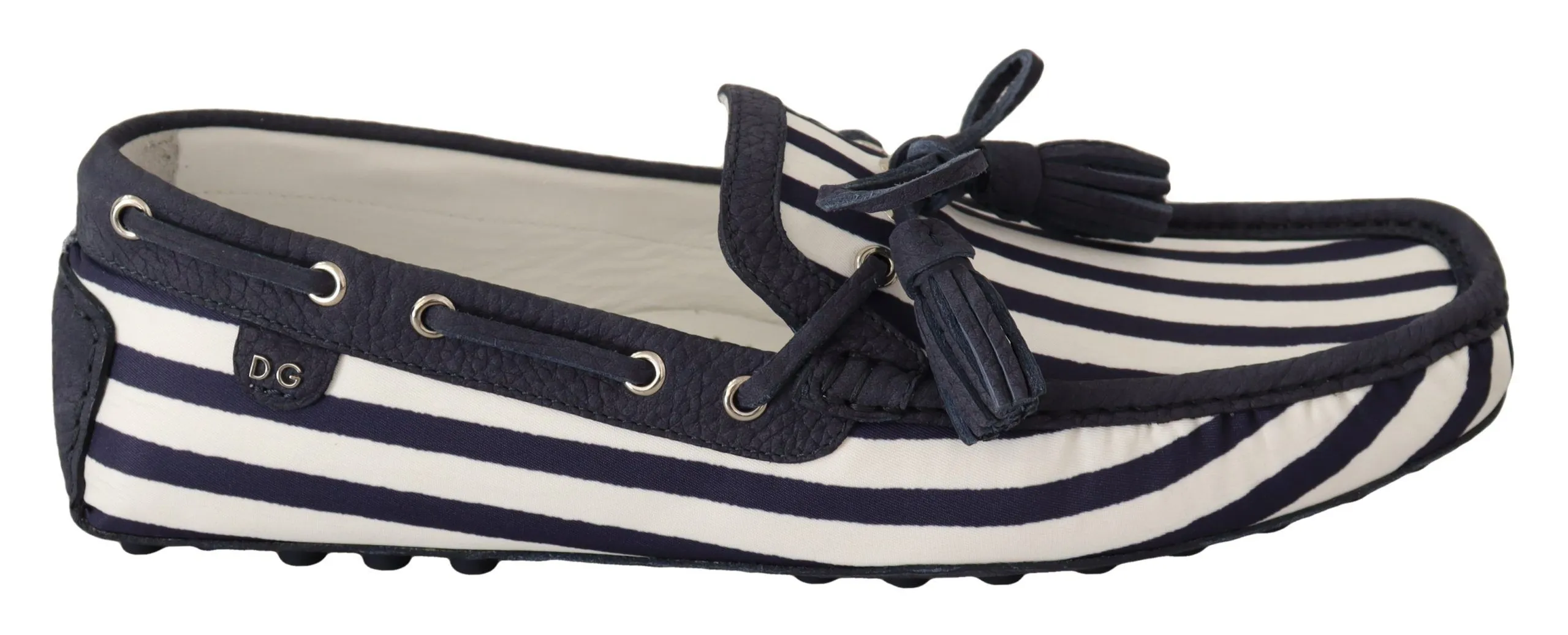 Dolce & Gabbana Men's Elegant Striped Leather Loafers