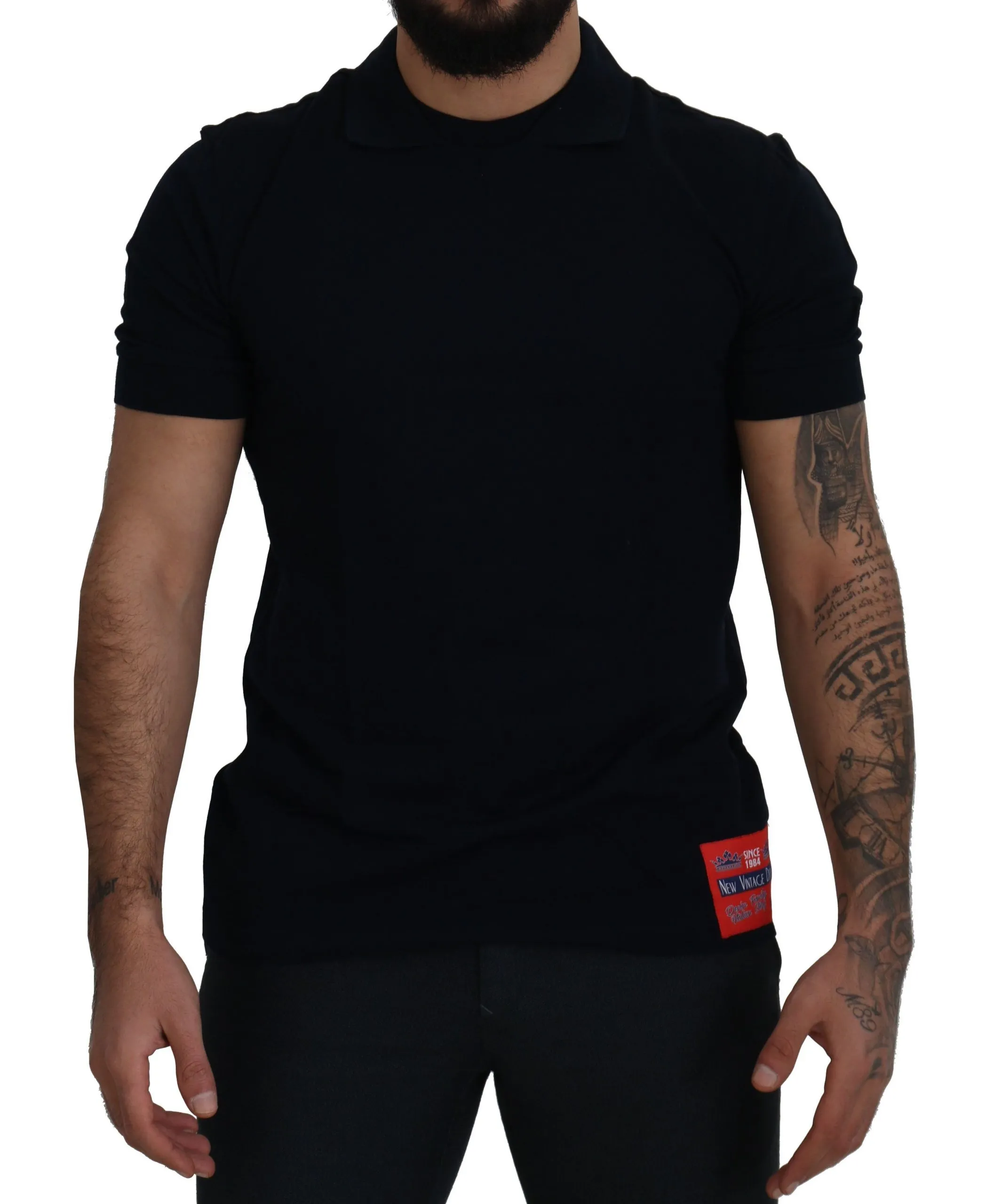 Dolce & Gabbana Men's Elegant Blue Crewneck Cotton T-Shirt