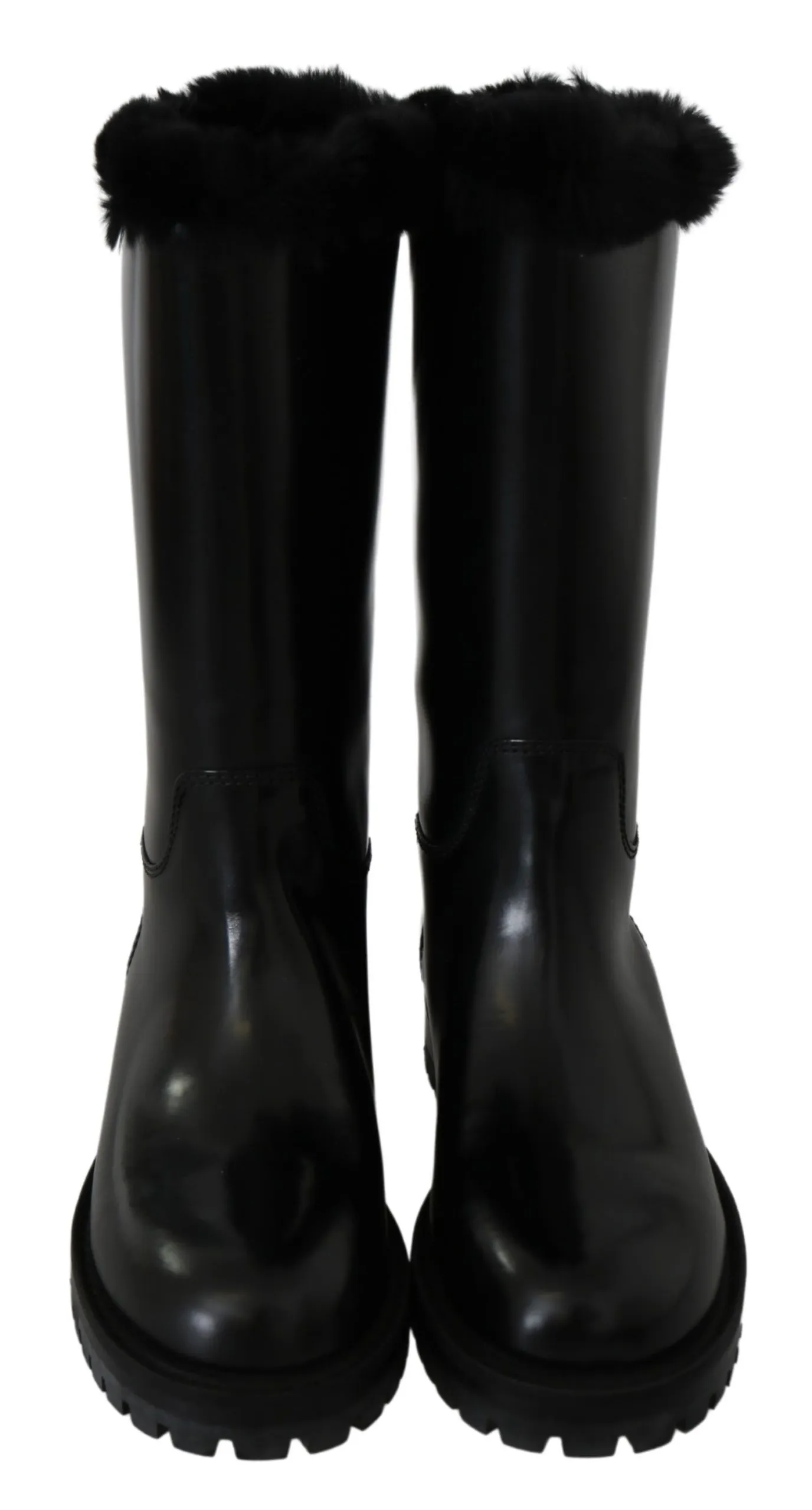 Dolce & Gabbana Women's Elegant Black Leather Flat Boots