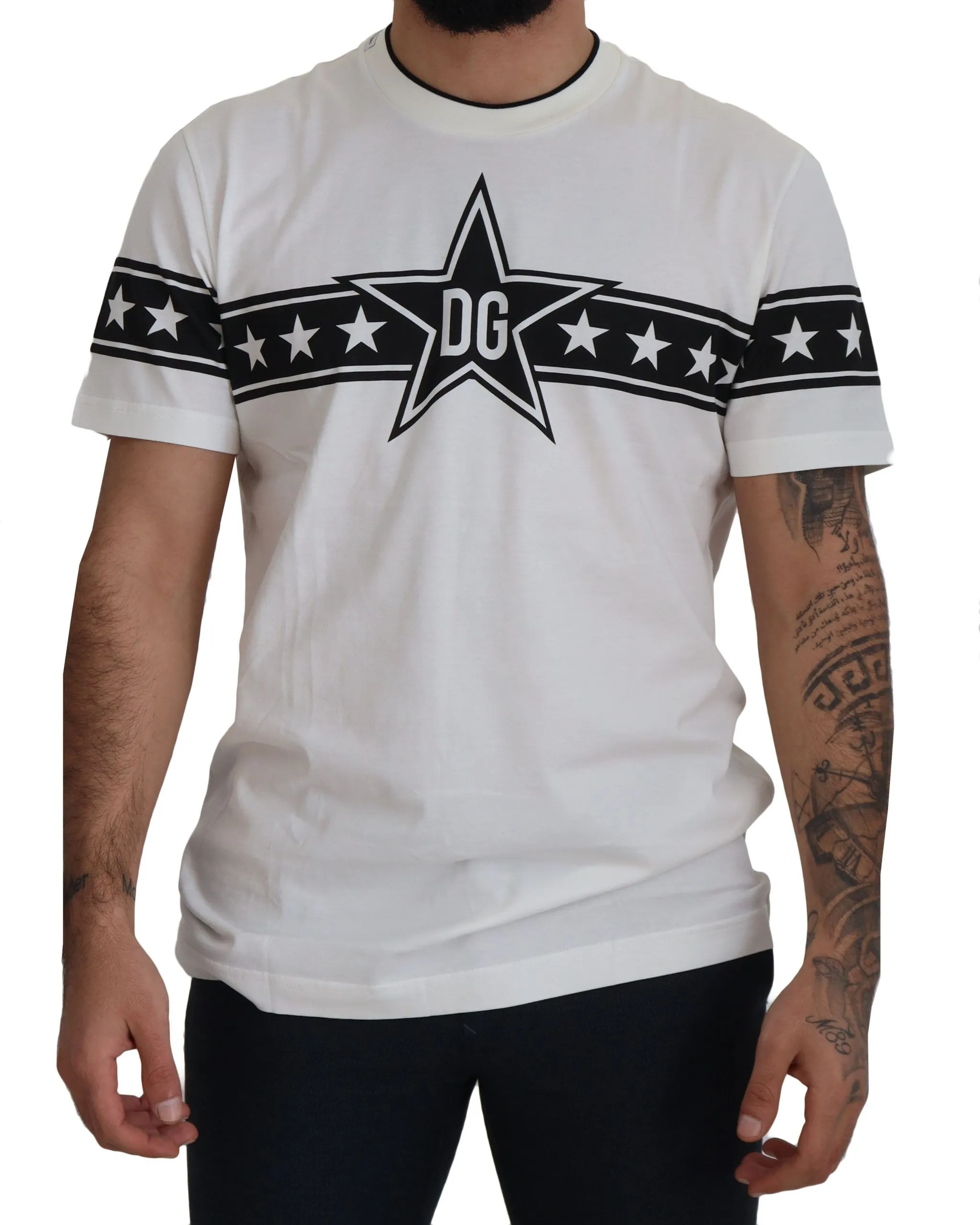 Dolce & Gabbana Men's Star Logo Cotton Crew Neck Tee