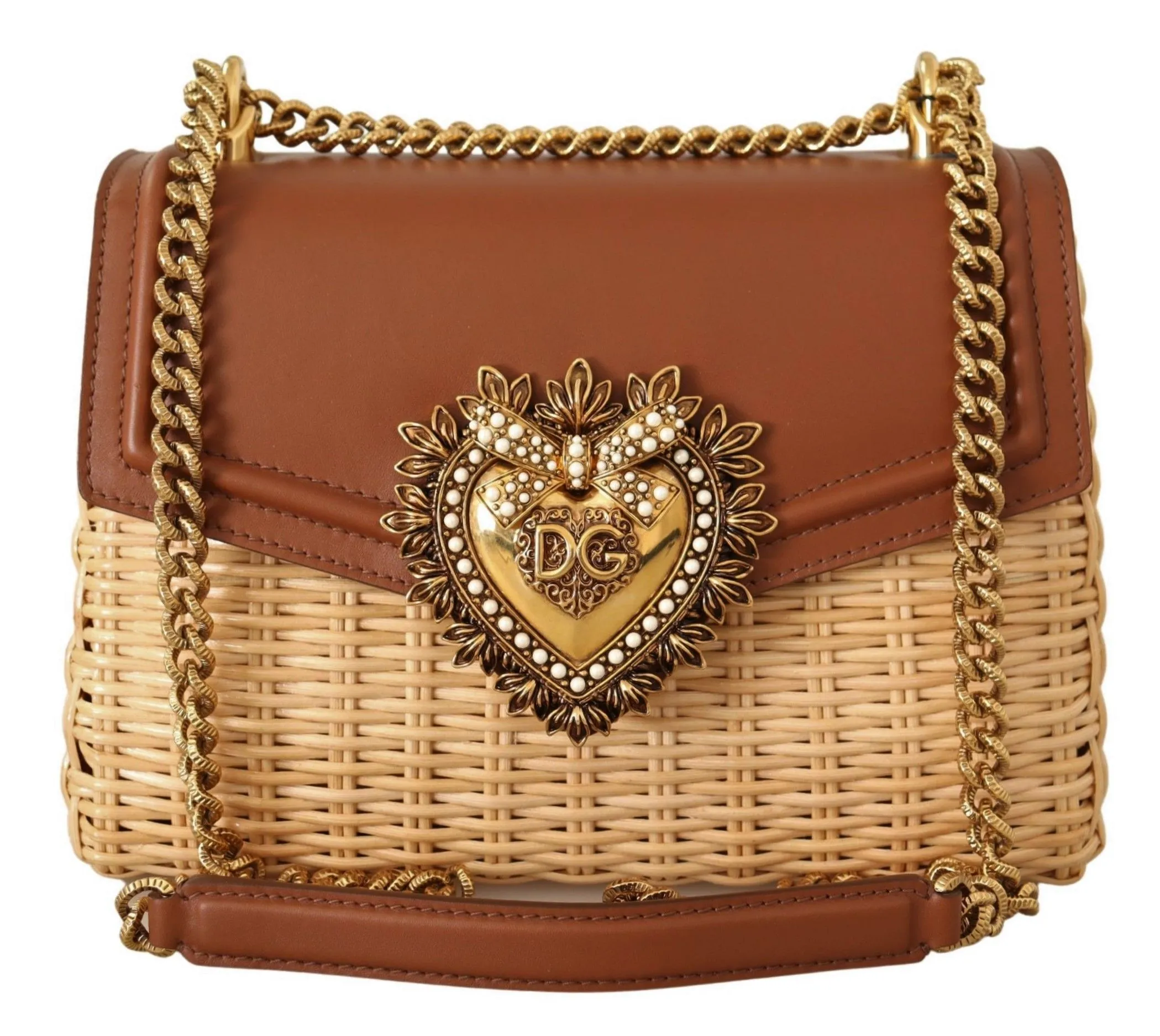 Dolce & Gabbana Women's Elegant Beige Devotion Shoulder Bag