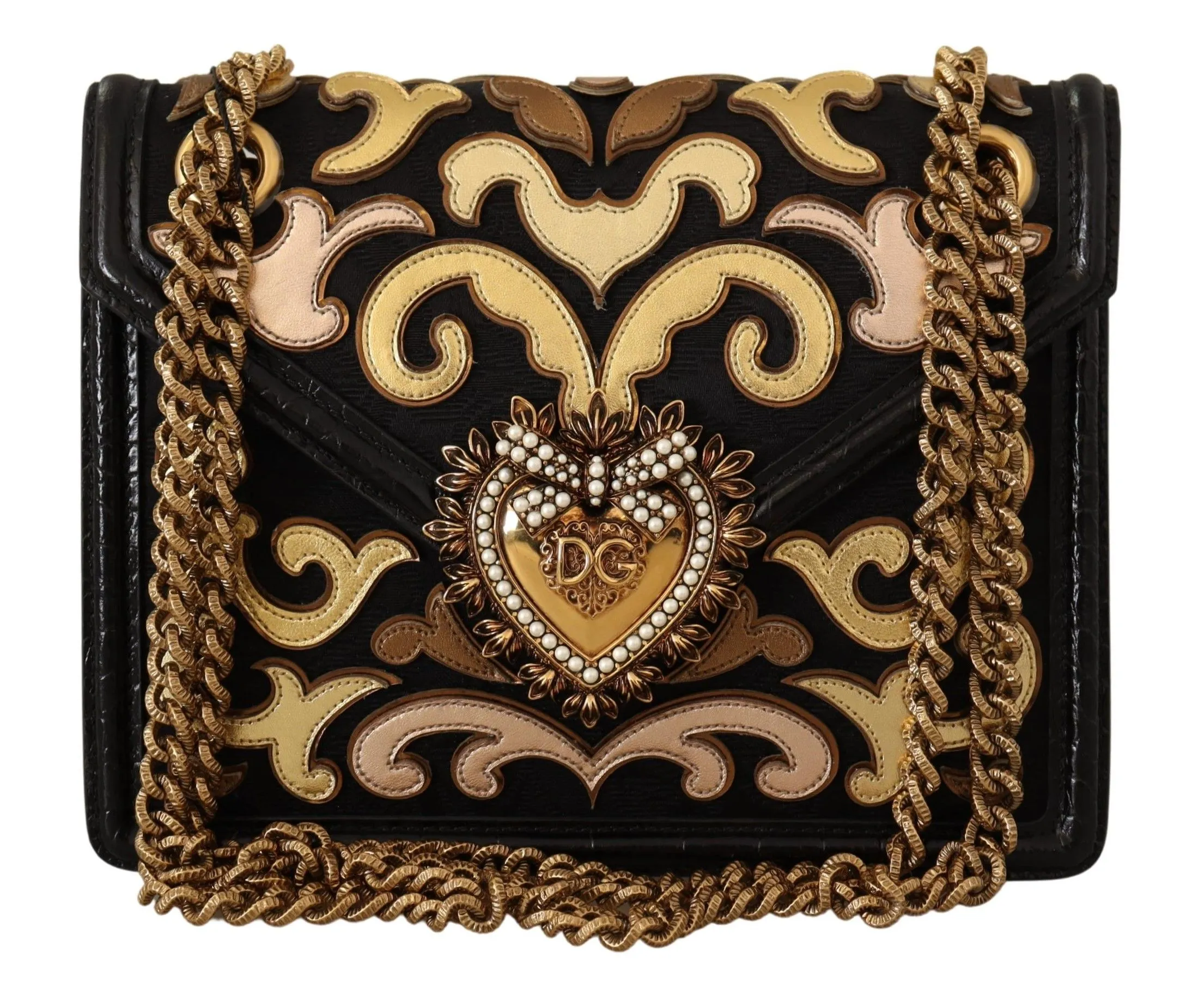 Dolce & Gabbana Women's Chic Devotion Gold & Black Shoulder Bag