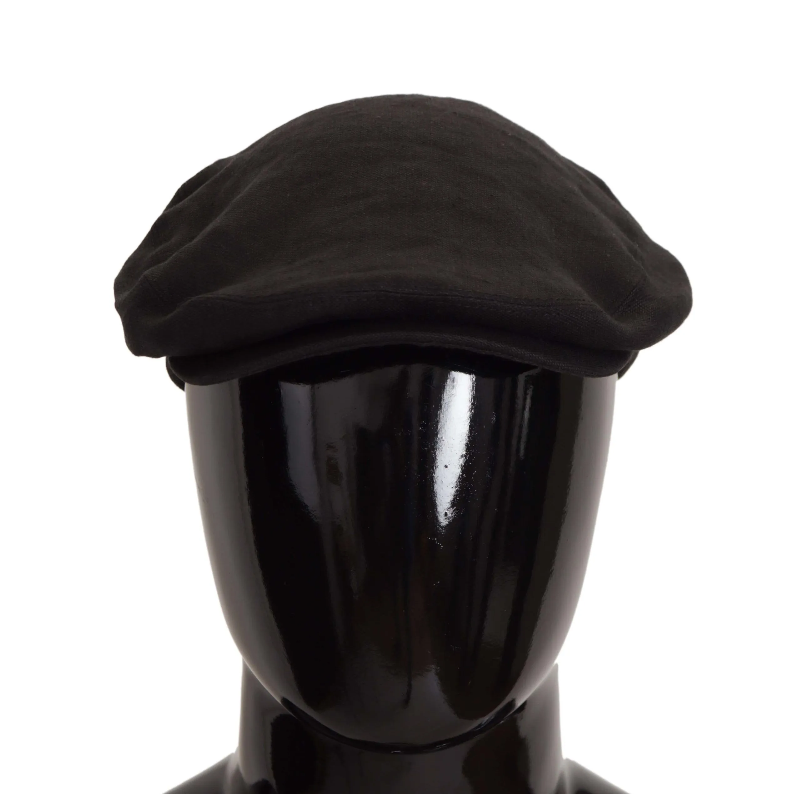 Dolce & Gabbana Men's Elegant Black Linen Newsboy Cap