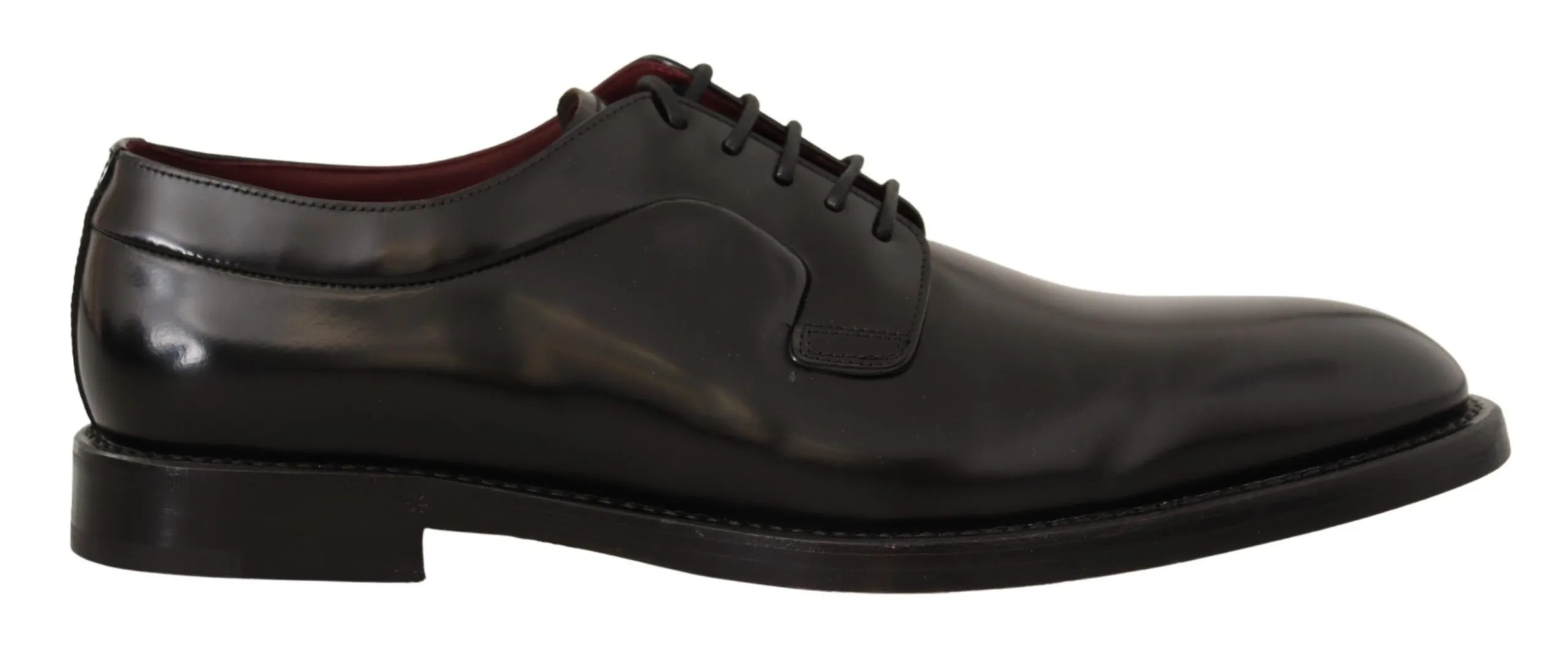 Dolce & Gabbana Men's Elegant Black Leather Formal Derby Shoes
