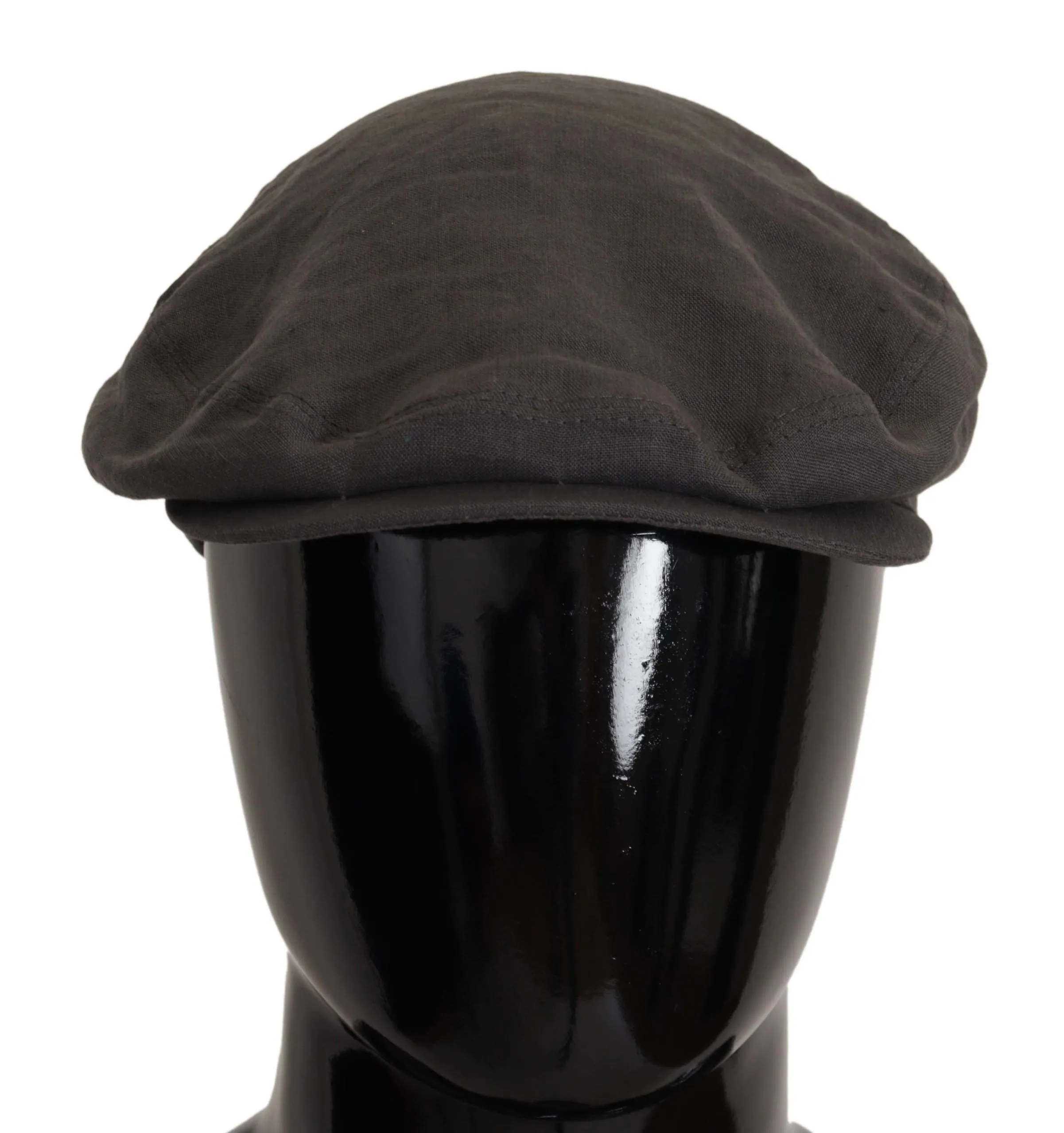 Dolce & Gabbana Men's Stylish Dark Gray Linen Newsboy Hat