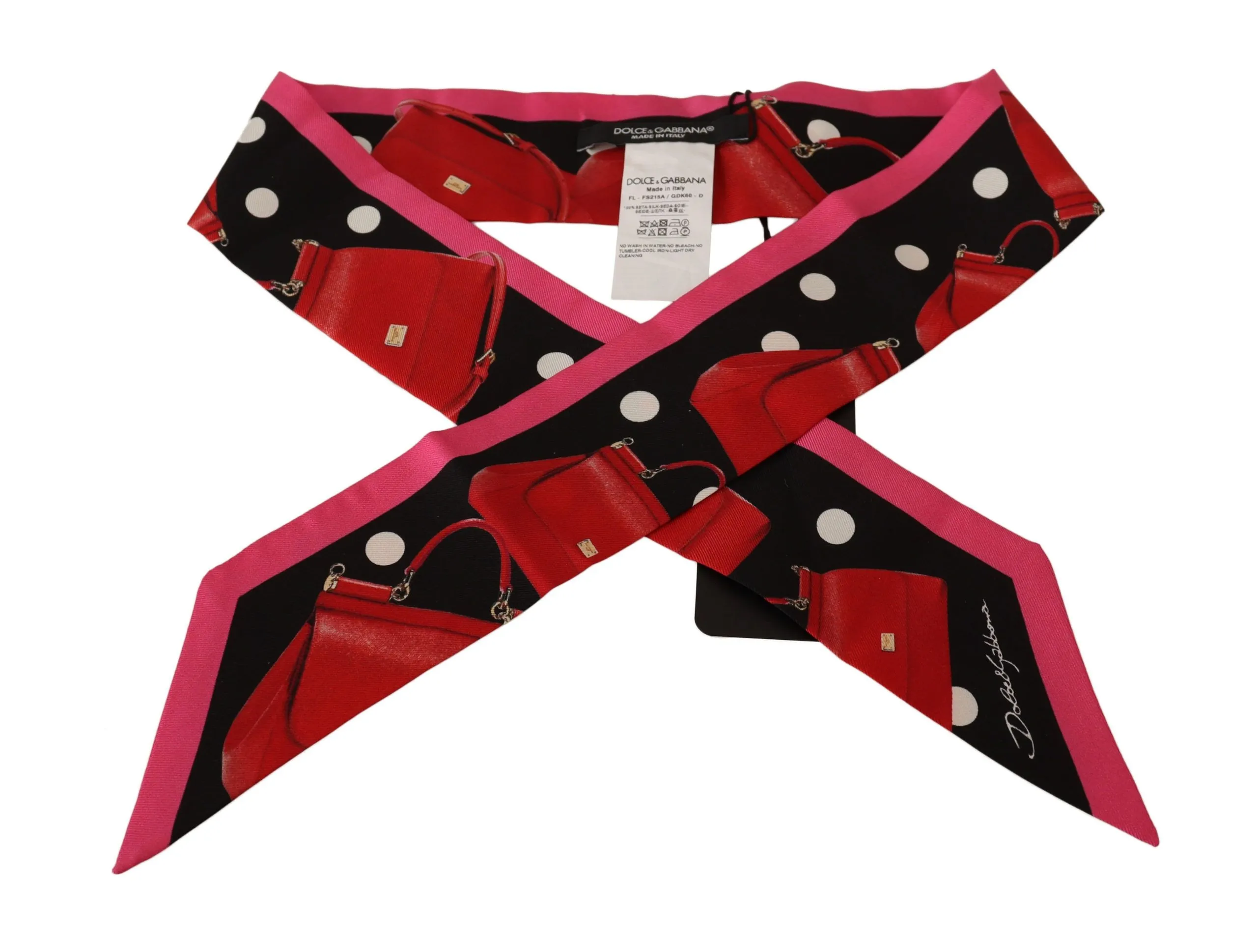 Dolce & Gabbana Women's Elegant Silk Scarf with Chic Bag Motif
