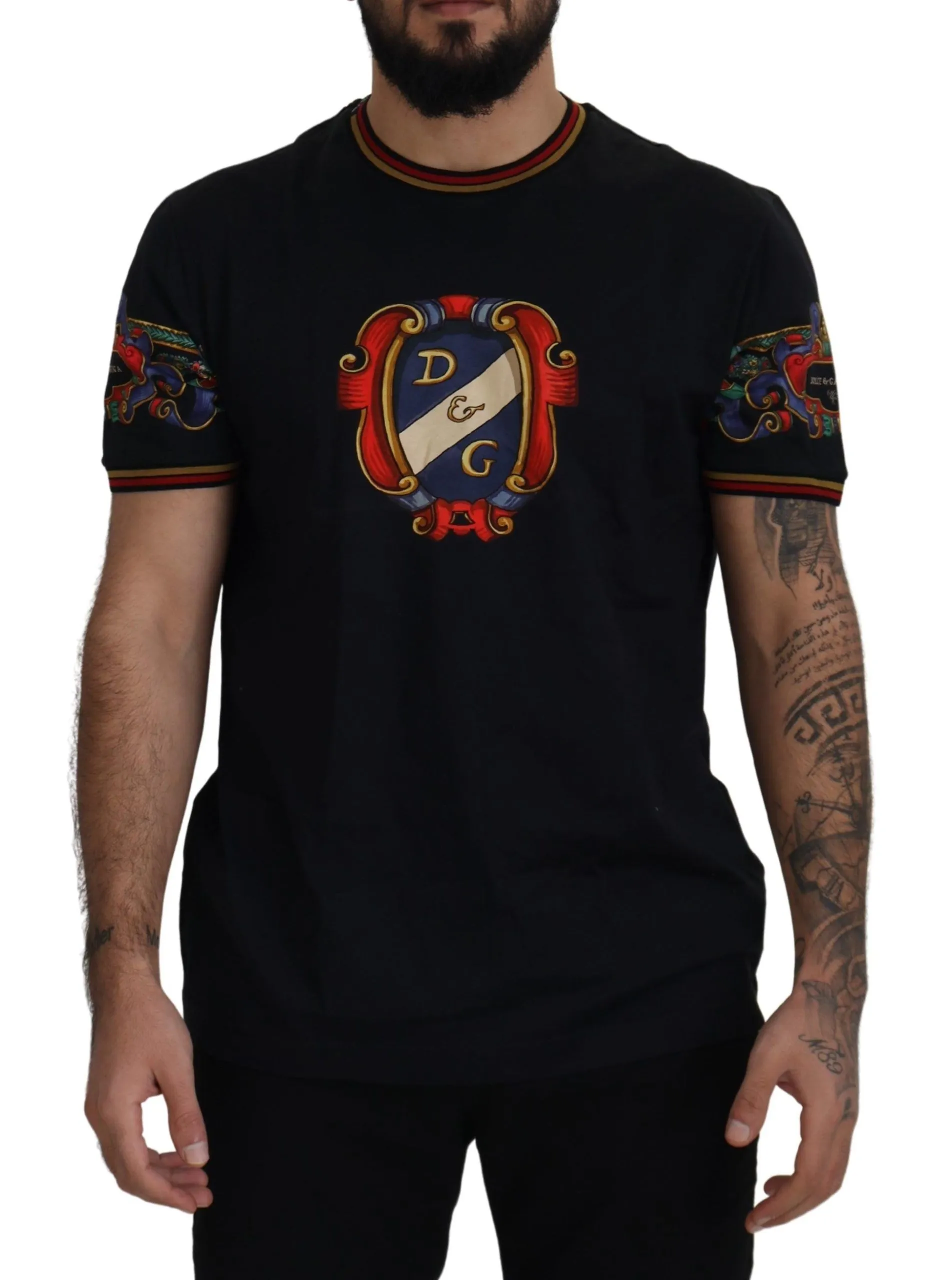 Dolce & Gabbana Men's Elegant Crew Neck Logo Tee