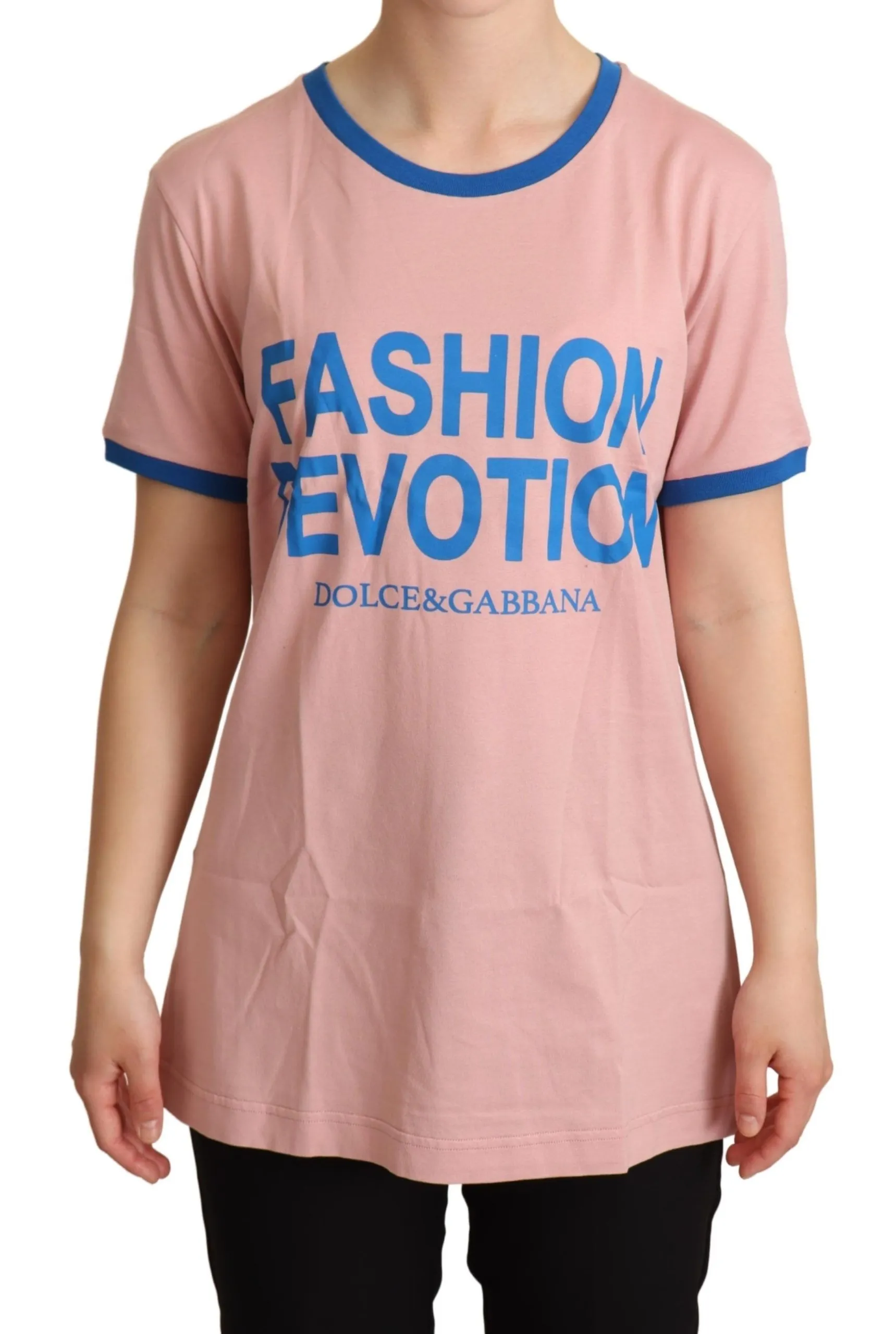 Dolce & Gabbana Women's Chic Pink Fashion Devotion Crewneck Tee