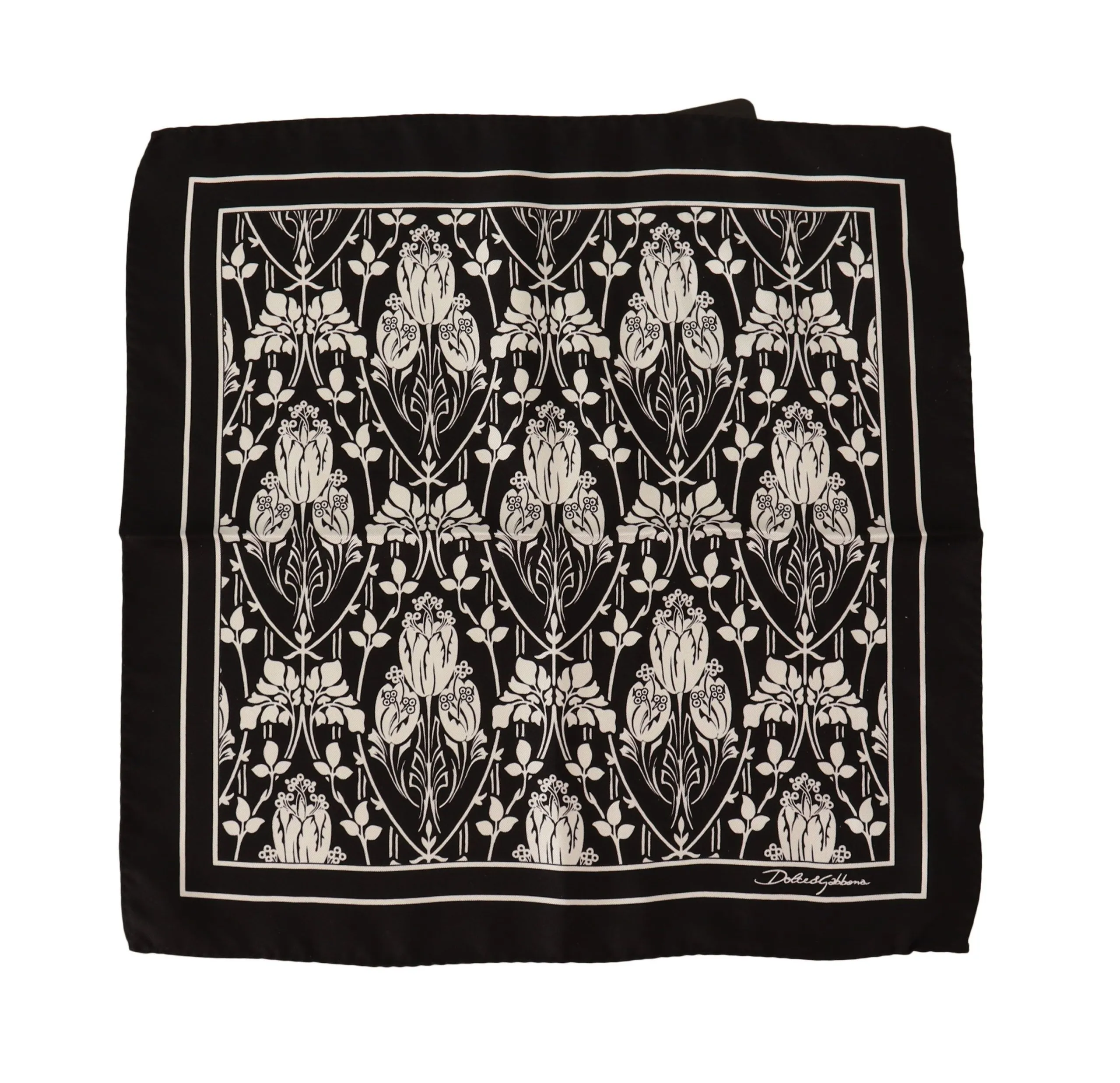 Dolce & Gabbana Men's Elegant Floral Silk Pocket Square