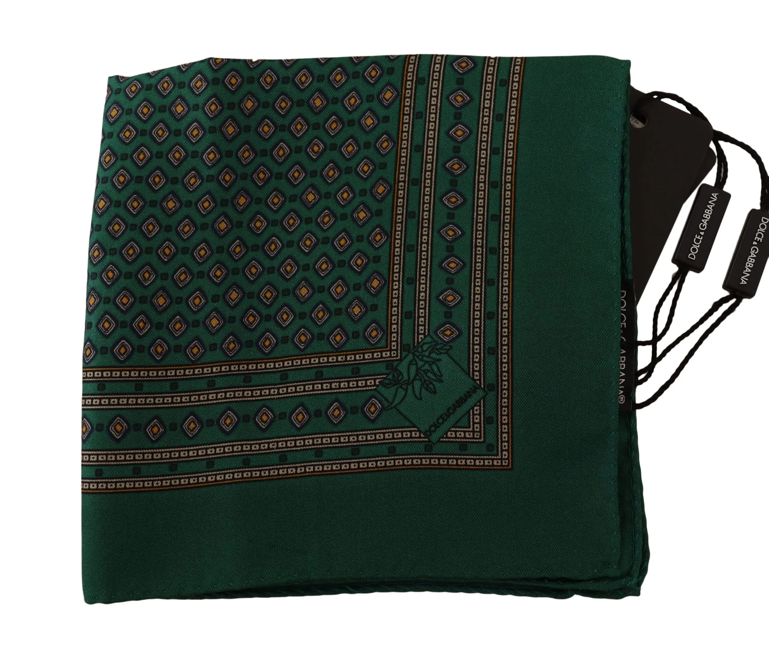 Dolce & Gabbana Men's Elegant Green Silk Pocket Square