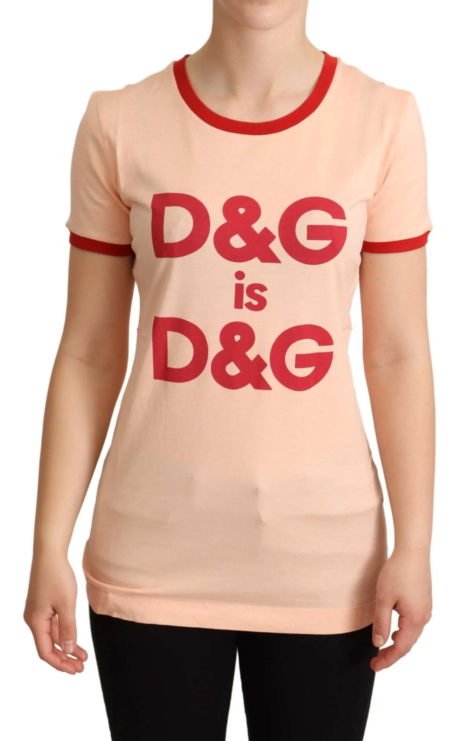 Dolce & Gabbana Women's Chic Pink Crewneck Cotton Tee