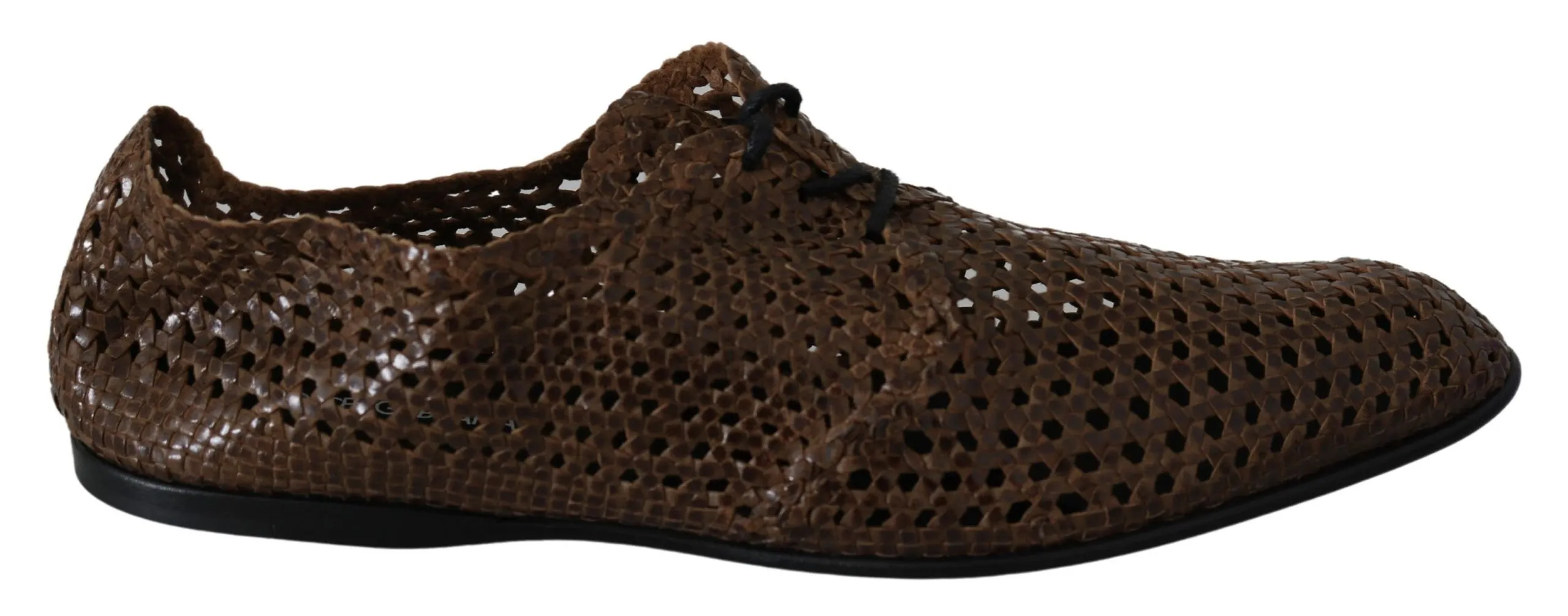 Dolce & Gabbana Men's Authentic Hand-Woven Leather Derby Shoes
