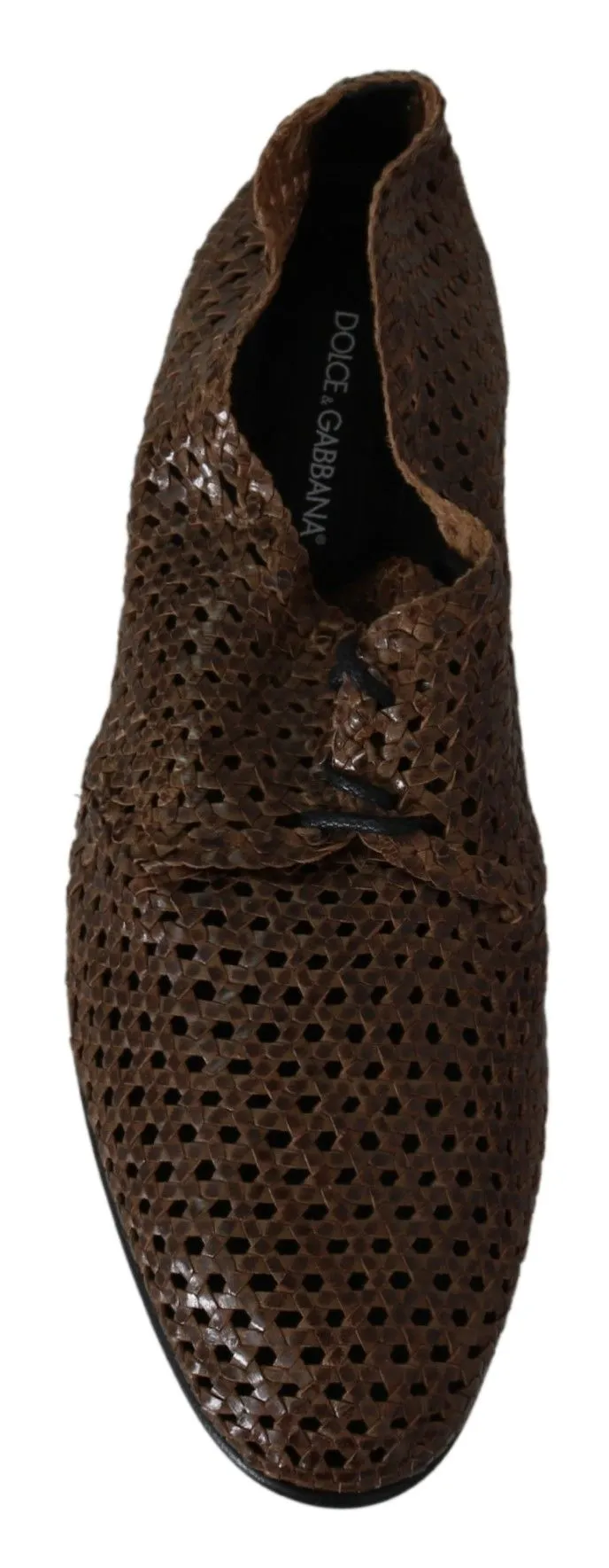 Dolce & Gabbana Men's Authentic Hand-Woven Leather Derby Shoes