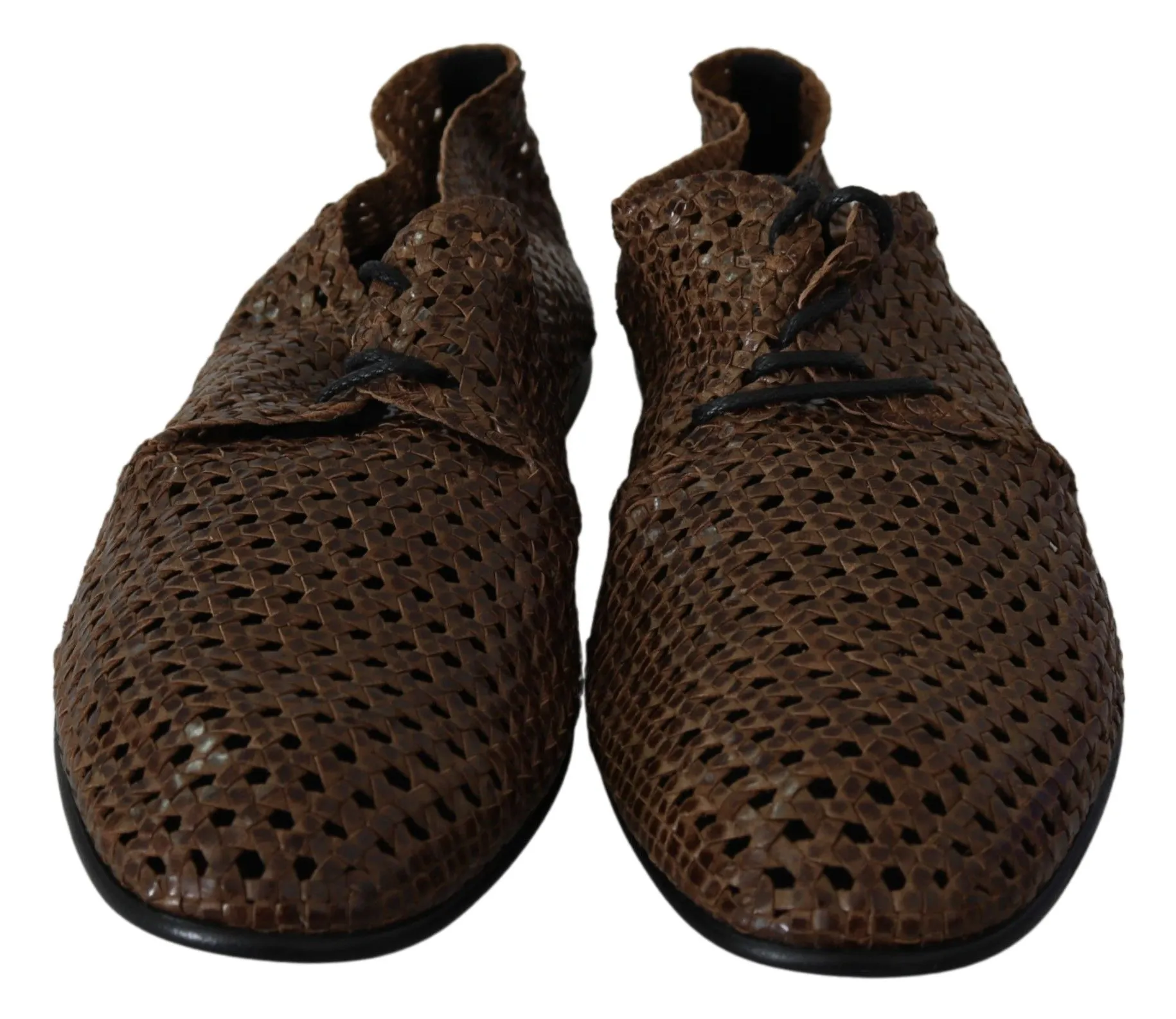 Dolce & Gabbana Men's Authentic Hand-Woven Leather Derby Shoes