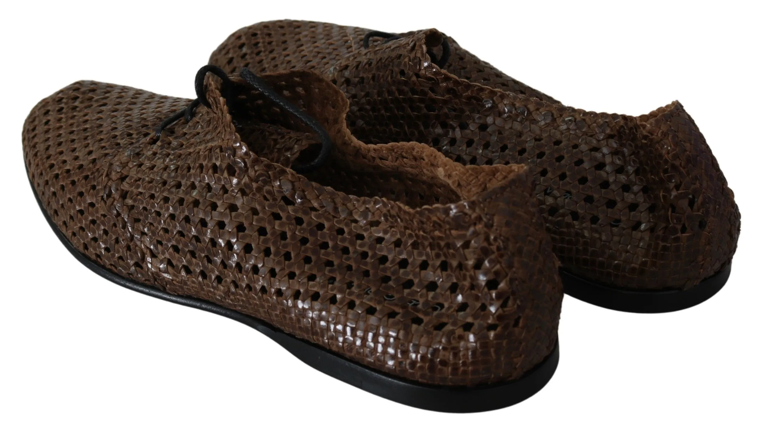 Dolce & Gabbana Men's Authentic Hand-Woven Leather Derby Shoes