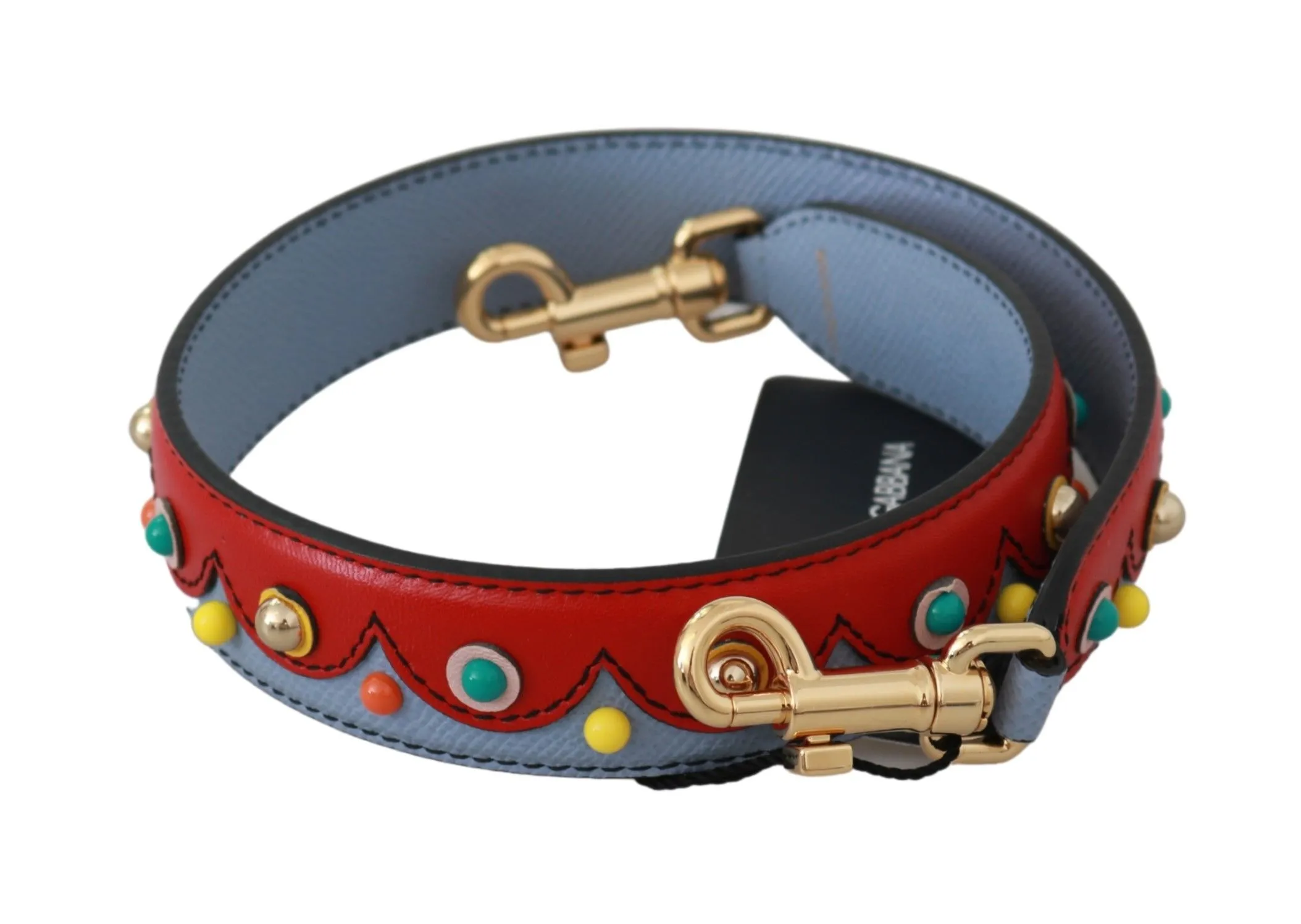 Elegant Blue Leather Shoulder Strap Accessory