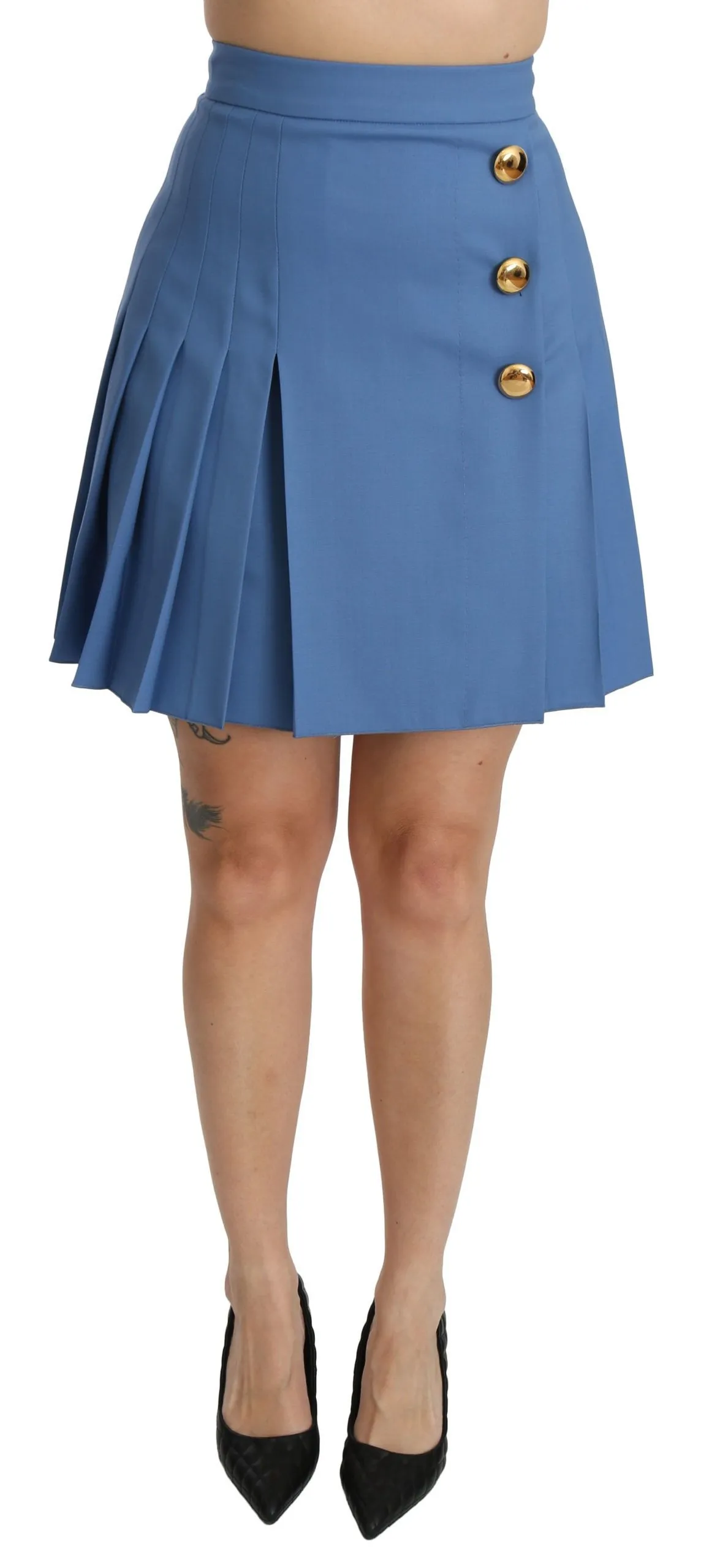 Dolce & Gabbana Women's Elegant Blue High Waist Skirt