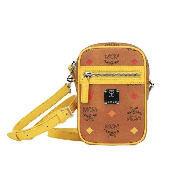 MCM Women's Mini Signature Visetos Diamond Leather Crossbody Belt Handbag Purse Bag