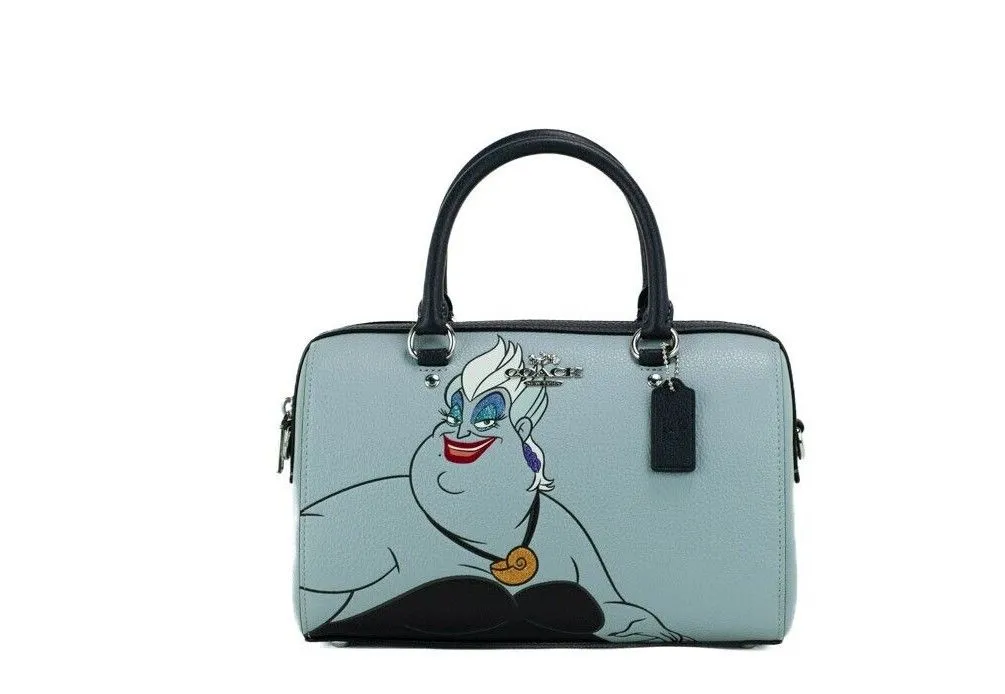 COACH Women's Disney Ursula Motif Pebbled Leather Rowan Satchel Crossbody Bag