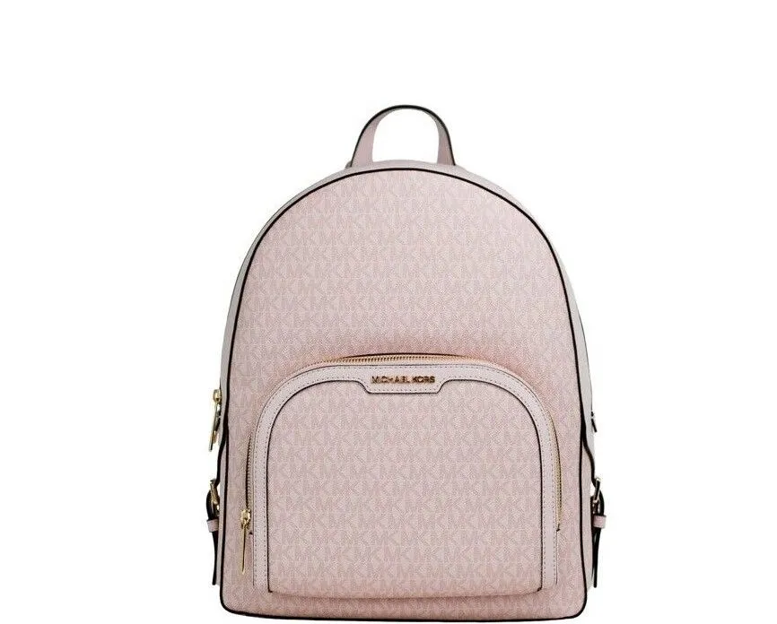 Michael Kors Women's Jaycee Large Dark Powder Blush PVC Zip Pocket Backpack Bookbag