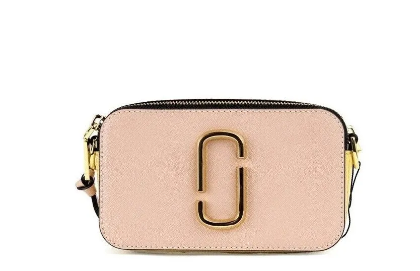 Marc Jacobs Women's The Snapshot Bag Colorblock Rose Saffiano Leather Handbag Purse