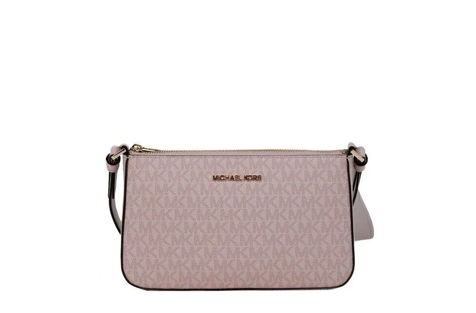 Michael Kors Women's Jet Set Small Powder Blush PVC Crossbody Tech Handbag Purse