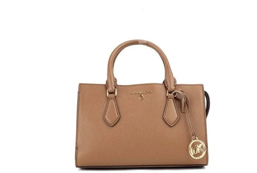 Michael Kors Women's Valerie Small Luggage Leather East West Satchel Crossbody Handbag