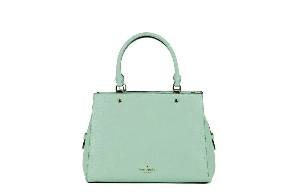 Kate Spade Leila Seawater Leather Triple Compartment Satchel Handbag Purse Bag